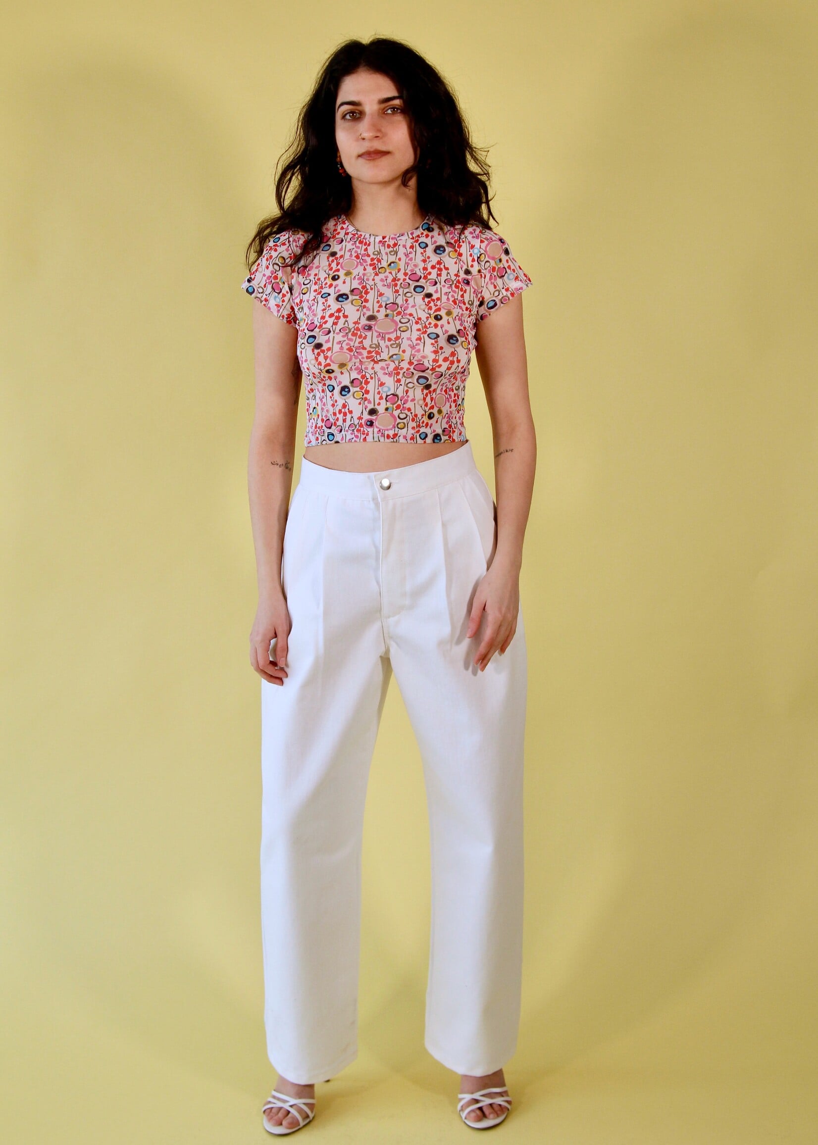 Studio Citizen Studio Citizen Baby Tee in Abstract Floral Mesh