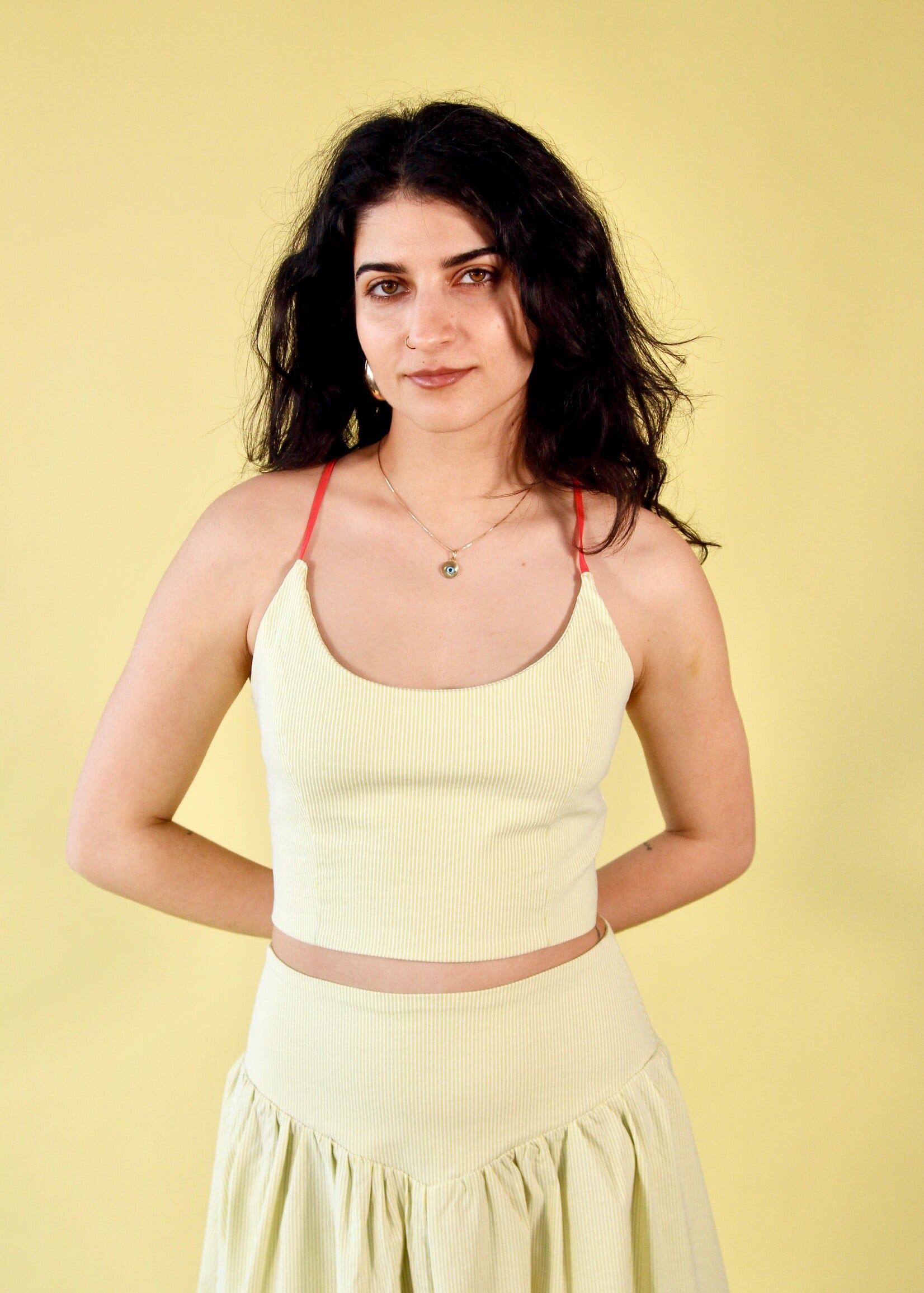 Studio Citizen Studio Citizen Maiden Top in Lime Pin-Stripe