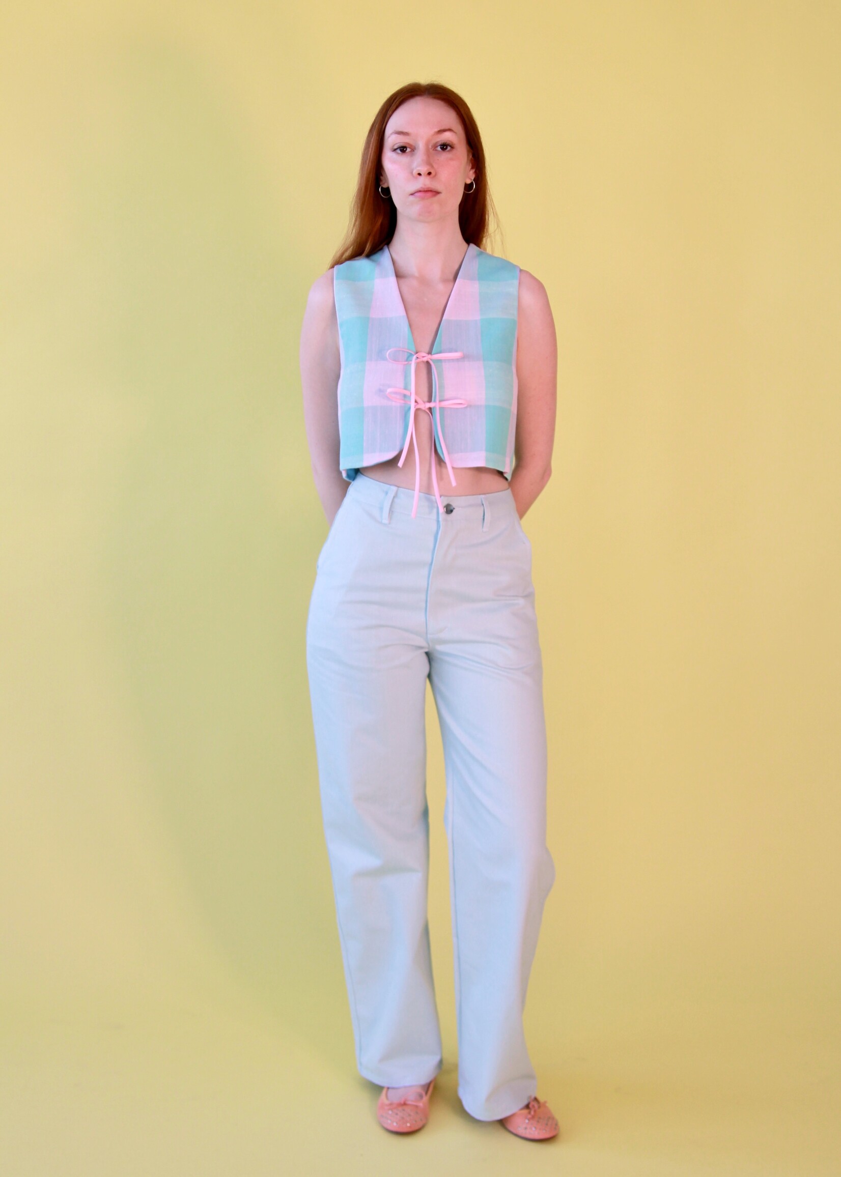 Studio Citizen Studio Citizen Straight Cut Pants  in Ice Blue Denim