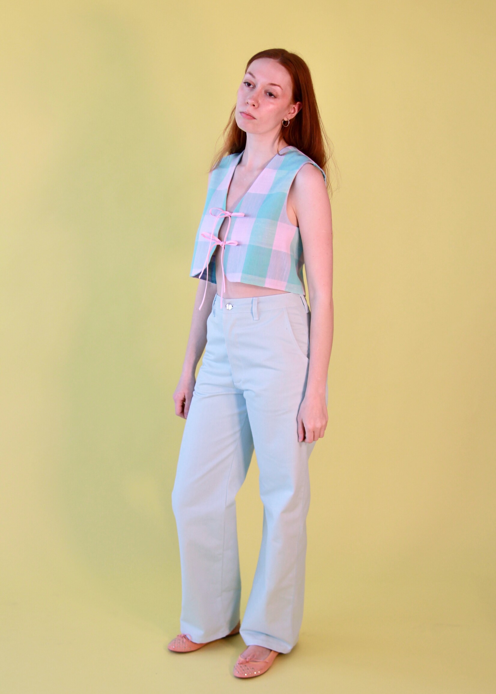 Studio Citizen Studio Citizen Straight Cut Pants  in Ice Blue Denim
