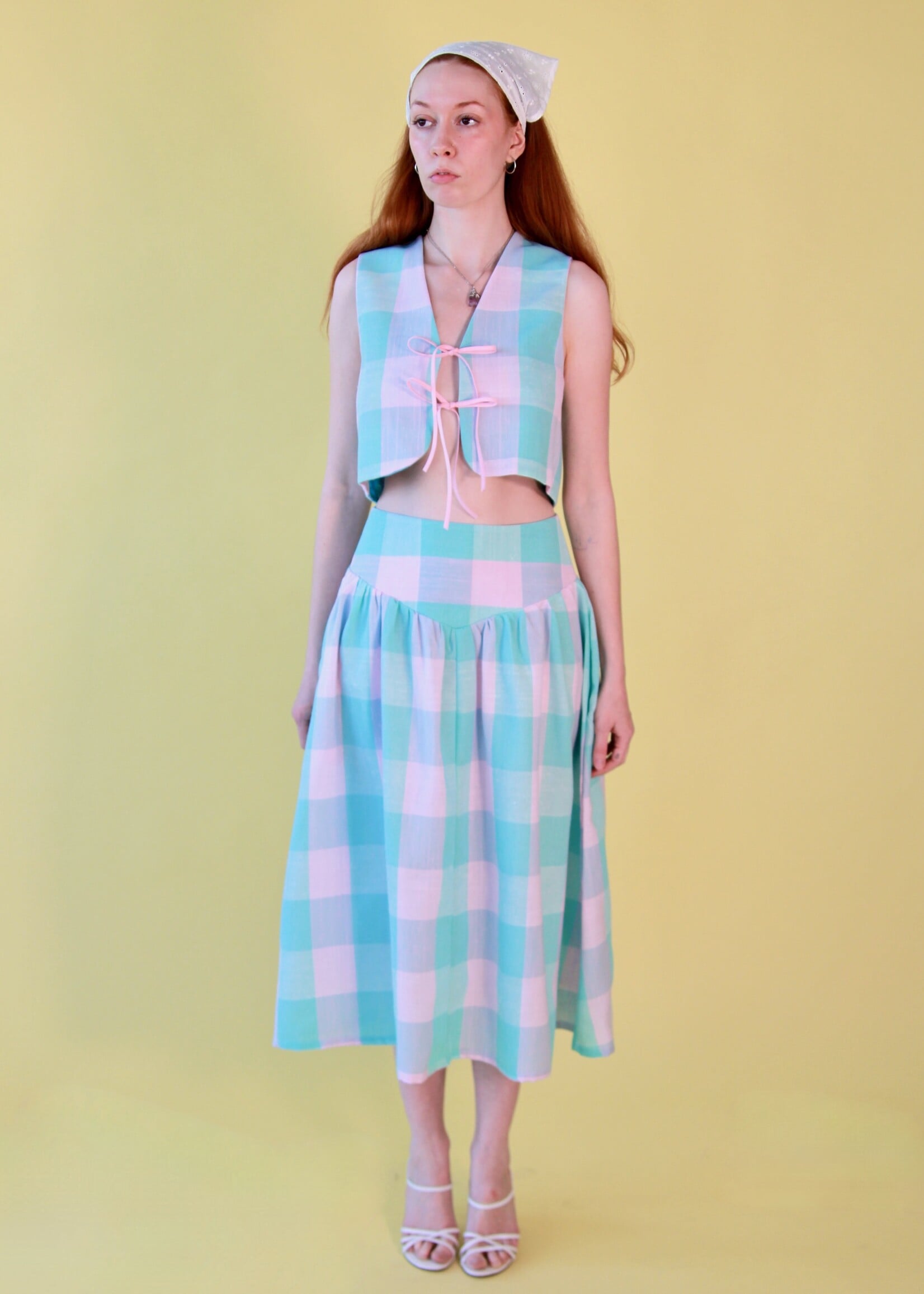 Studio Citizen Studio Citizen Fitted Vest - Reversible Pastel Plaid