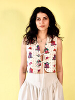 Studio Citizen Tie Vest in Reversible Cuckoo Clock print