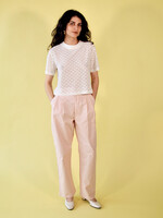 Studio Citizen Pleated Pants - Pink Pinstripe Cotton