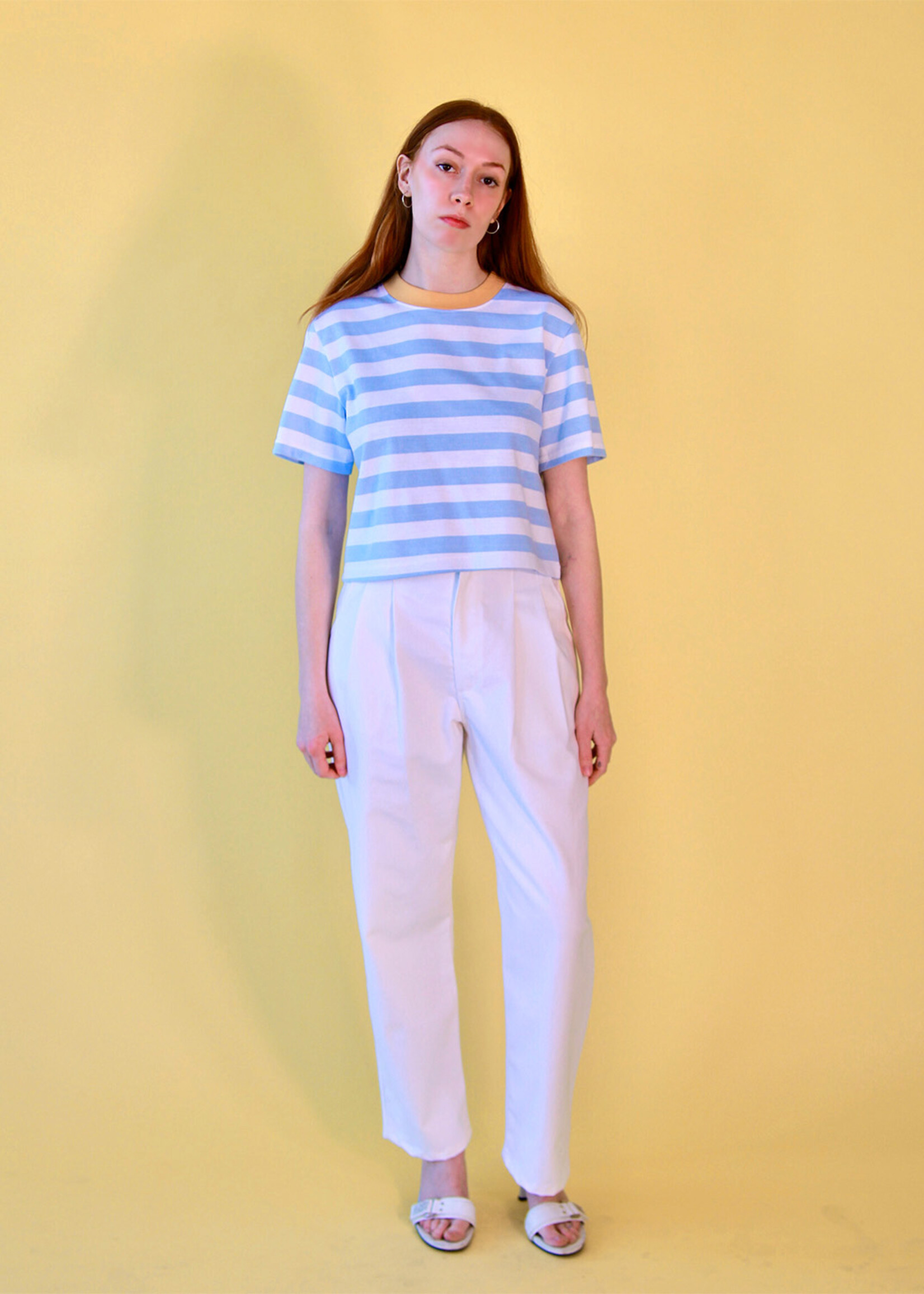 Studio Citizen Studio Citizen Perfect Tee in Light Blue Stripe