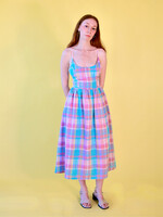 Studio Citizen Maiden Dress in Pastel Plaid Linen