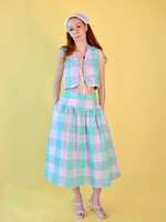 Studio Citizen Studio Citizen Maiden Skirt in Pink and Turquoise Check