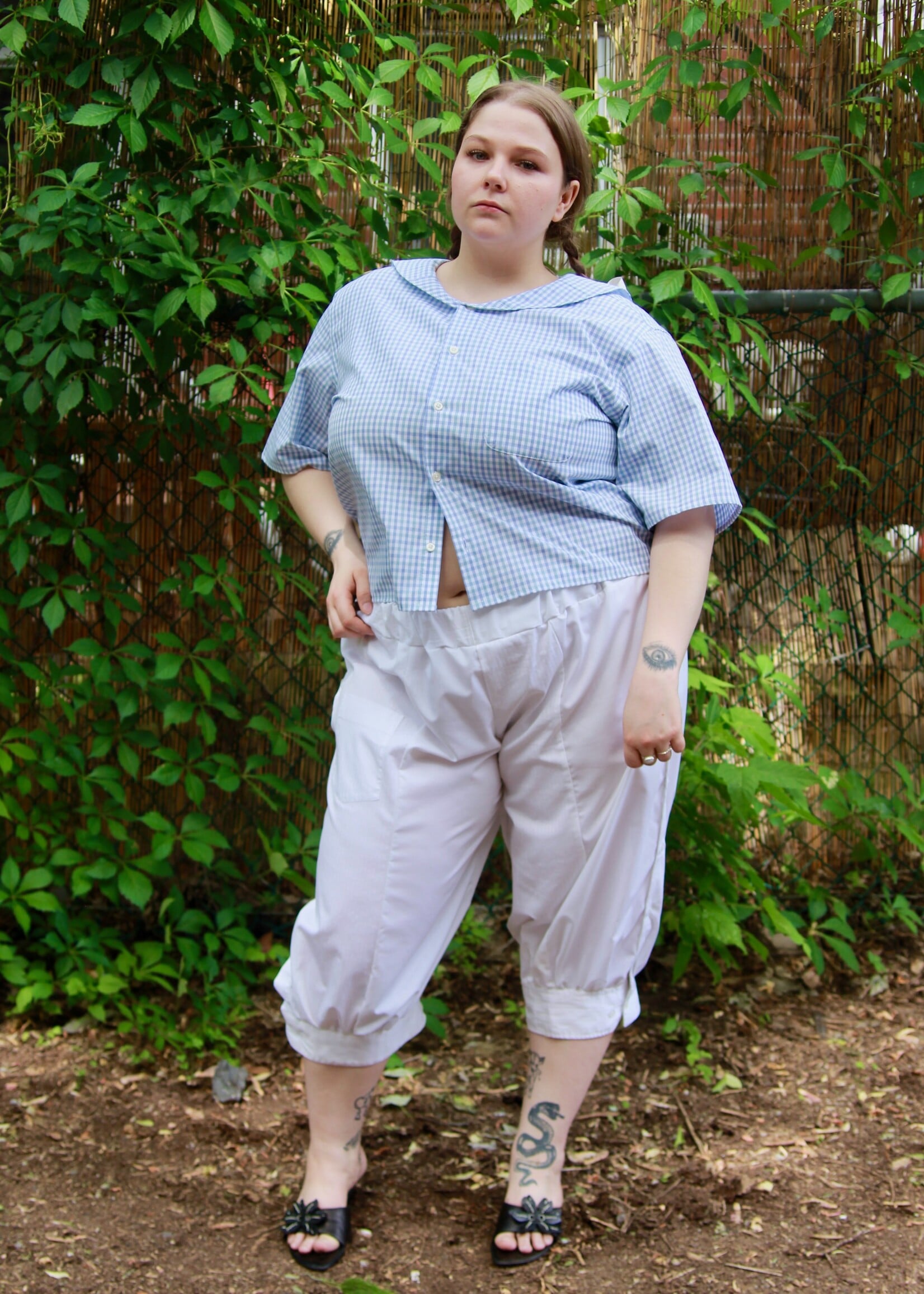 Studio Citizen Studio Citizen Upcycled Sailor Top - Blue Gingham XL