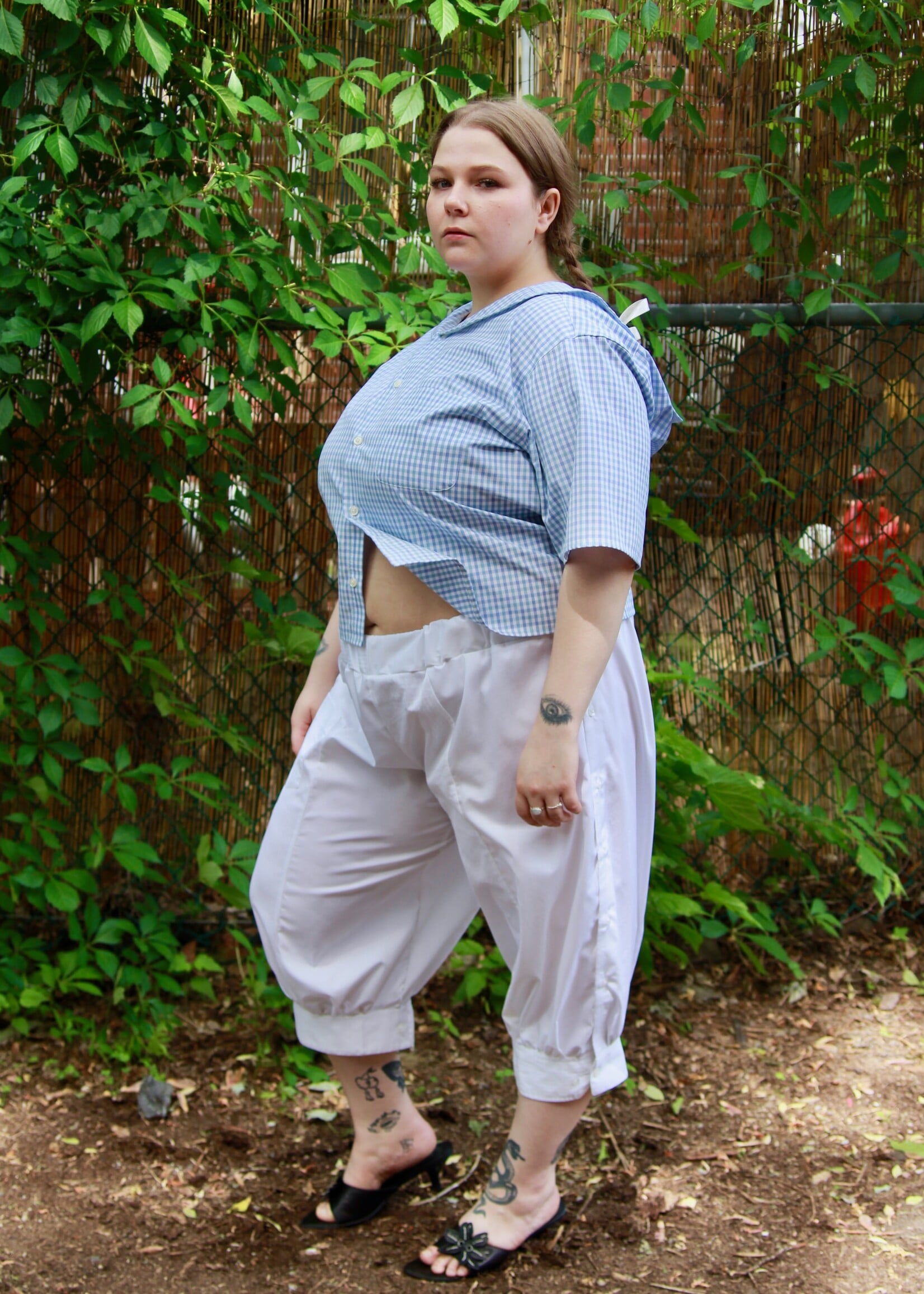 Studio Citizen Studio Citizen Upcycled Sailor Top - Blue Gingham XL