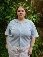 Studio Citizen Upcycled Sailor Top - Blue Gingham XL