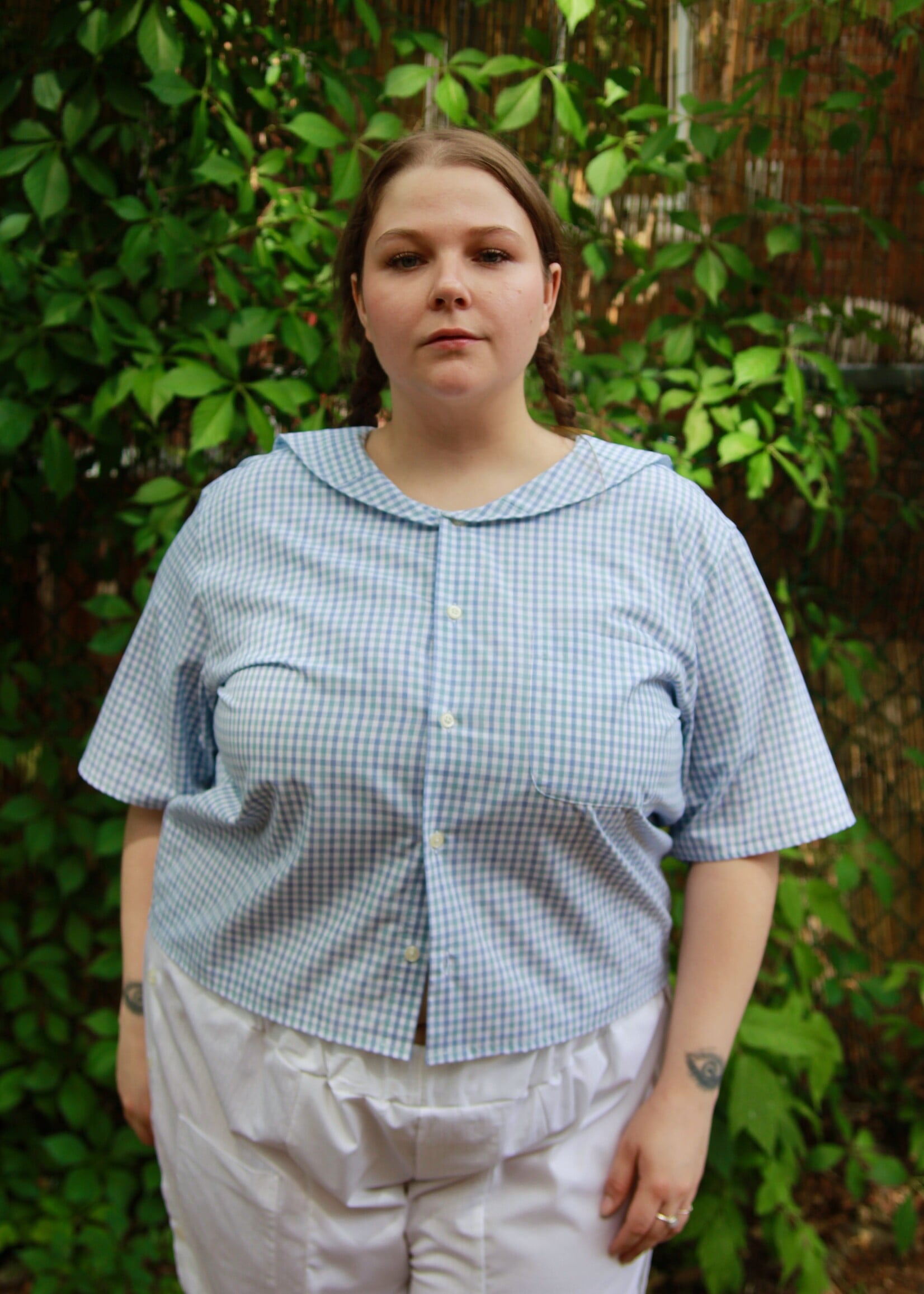 Studio Citizen Studio Citizen Upcycled Sailor Top - Blue Gingham XL