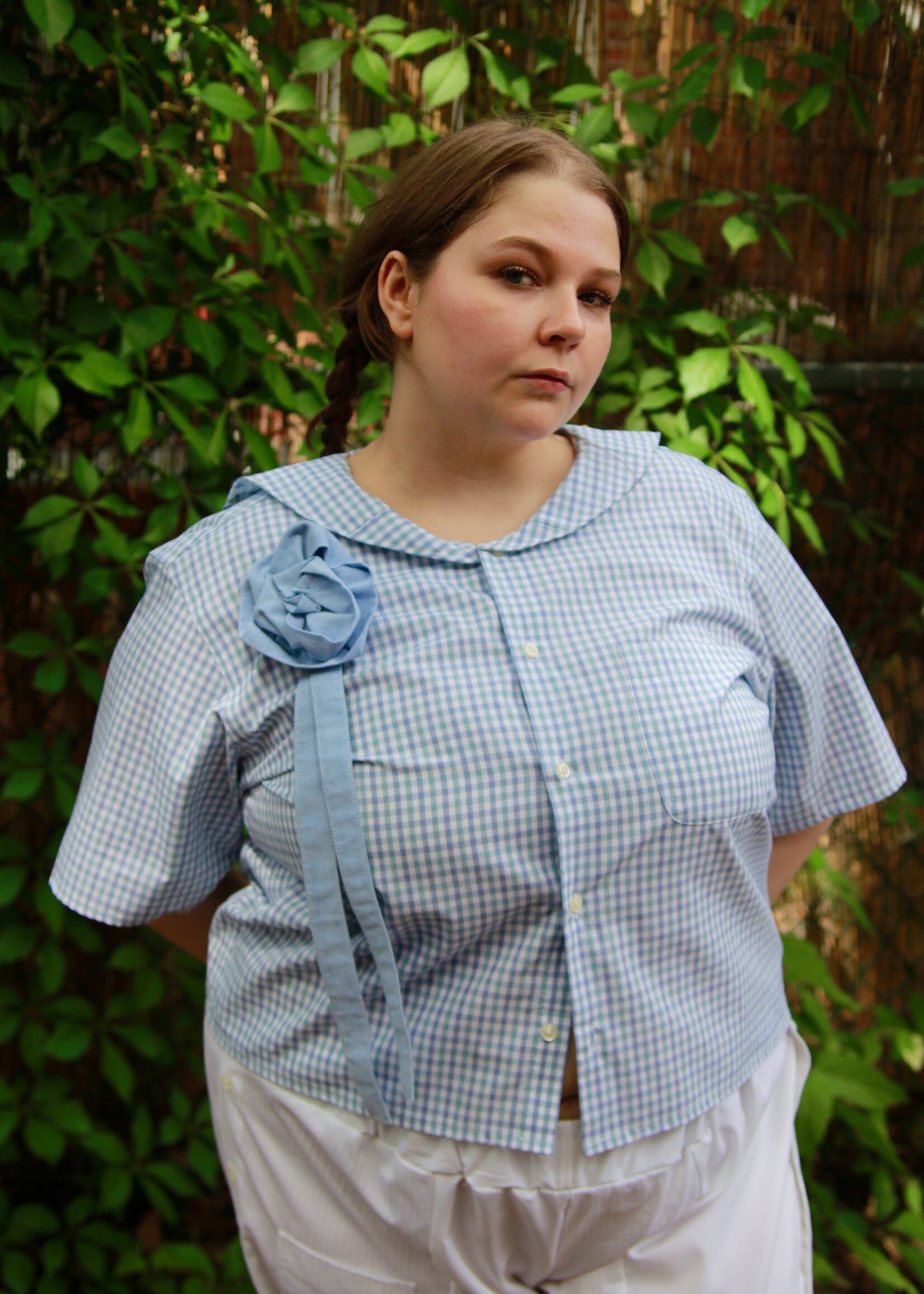 Studio Citizen Studio Citizen Upcycled Sailor Top - Blue Gingham XL