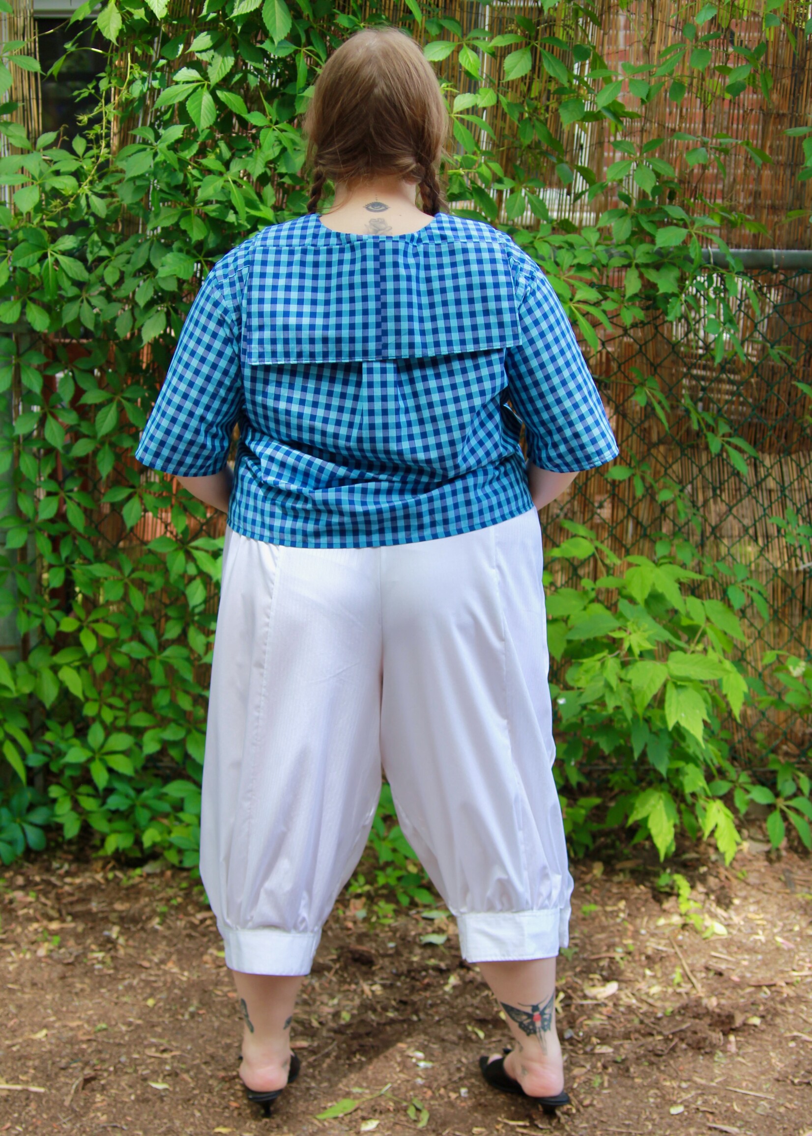Studio Citizen Studio Citizen Upcycled Sailor Top - Navy Gingham XL