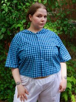 Studio Citizen Upcycled Sailor Top - Navy Gingham XL
