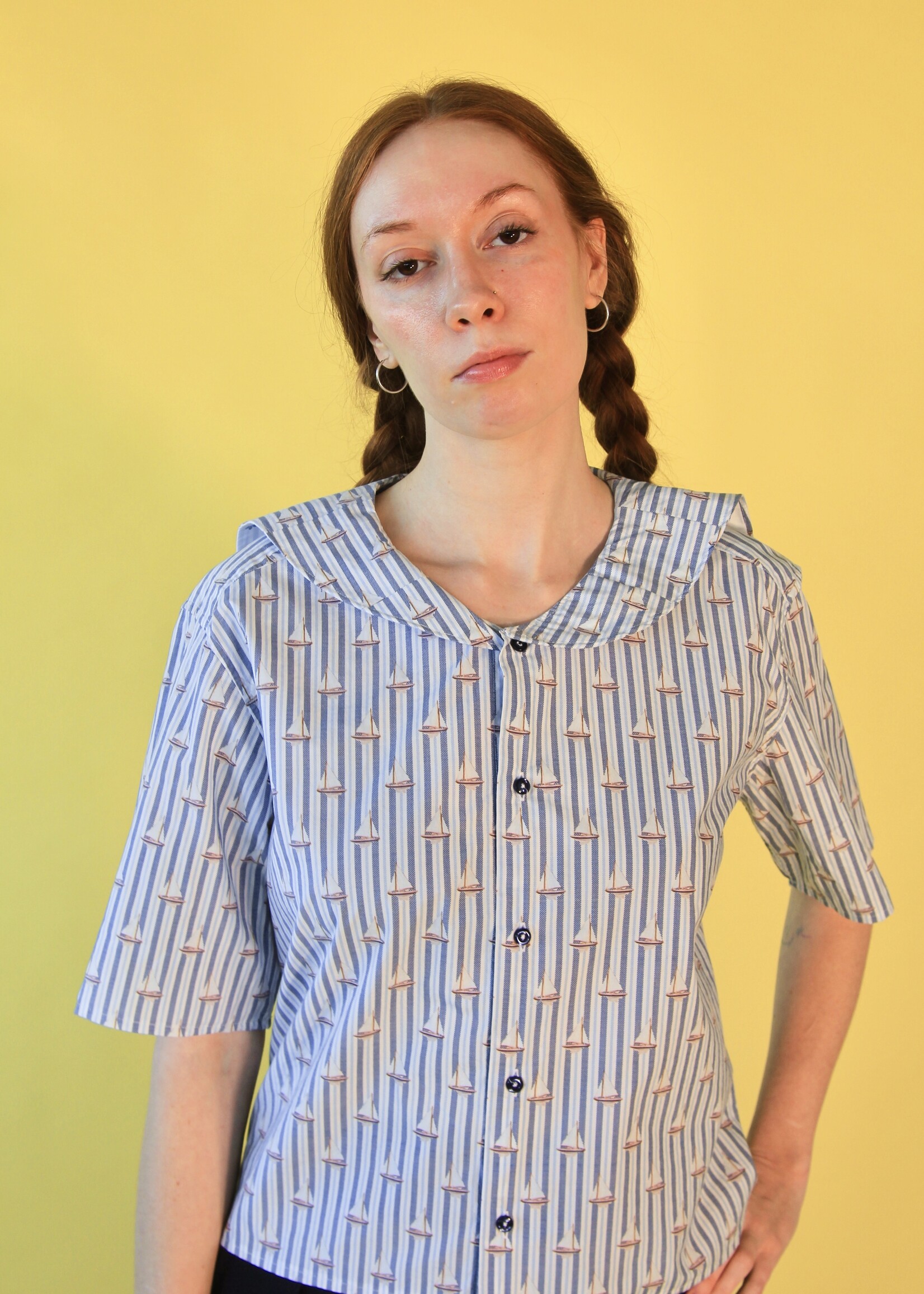 Studio Citizen Studio Citizen Upcycled Sailor Top - Stripes and Boats XS