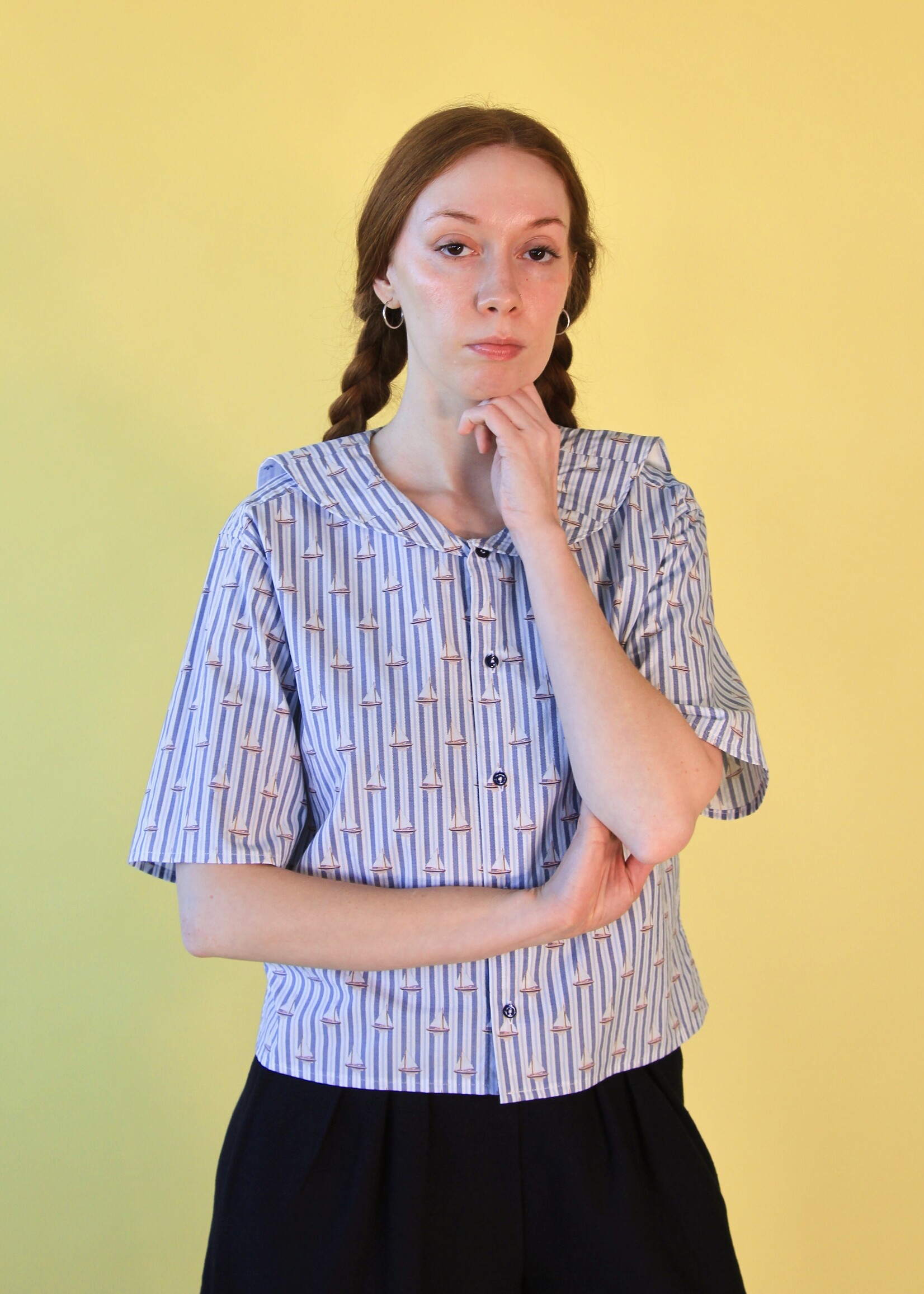 Studio Citizen Studio Citizen Upcycled Sailor Top - Stripes and Boats XS