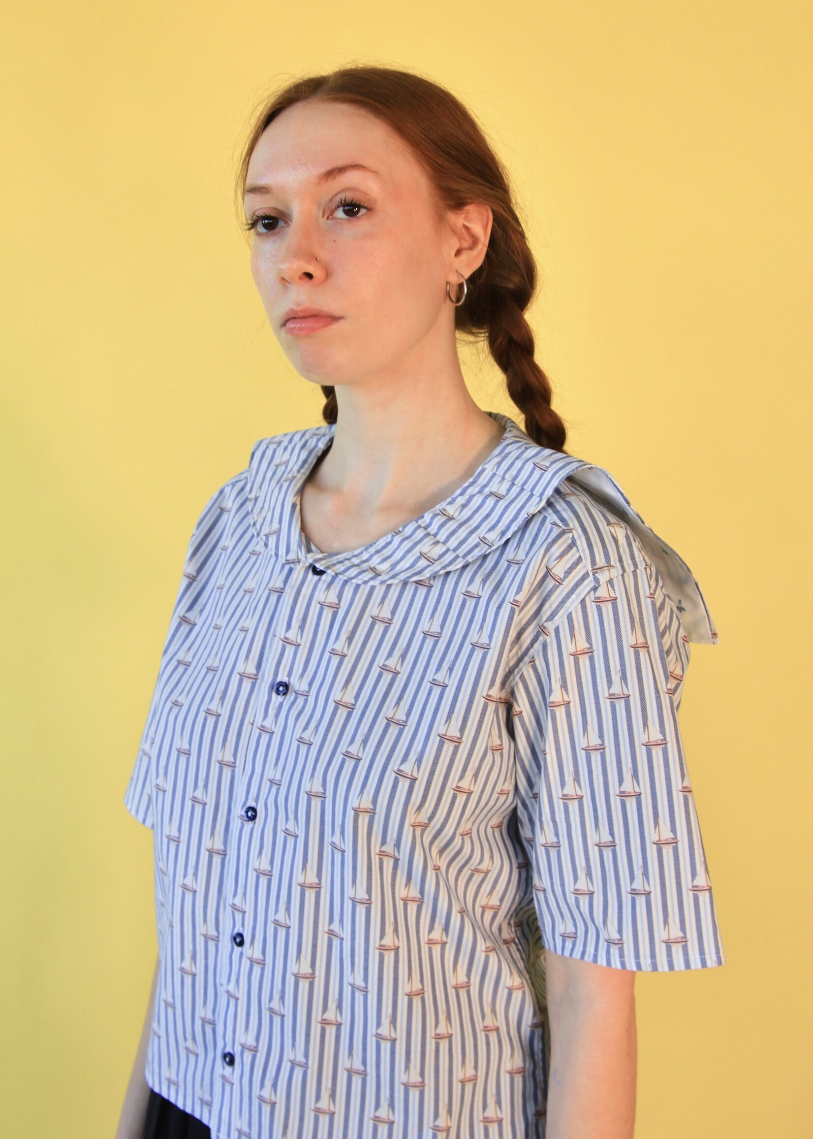 Studio Citizen Studio Citizen Upcycled Sailor Top - Stripes and Boats XS