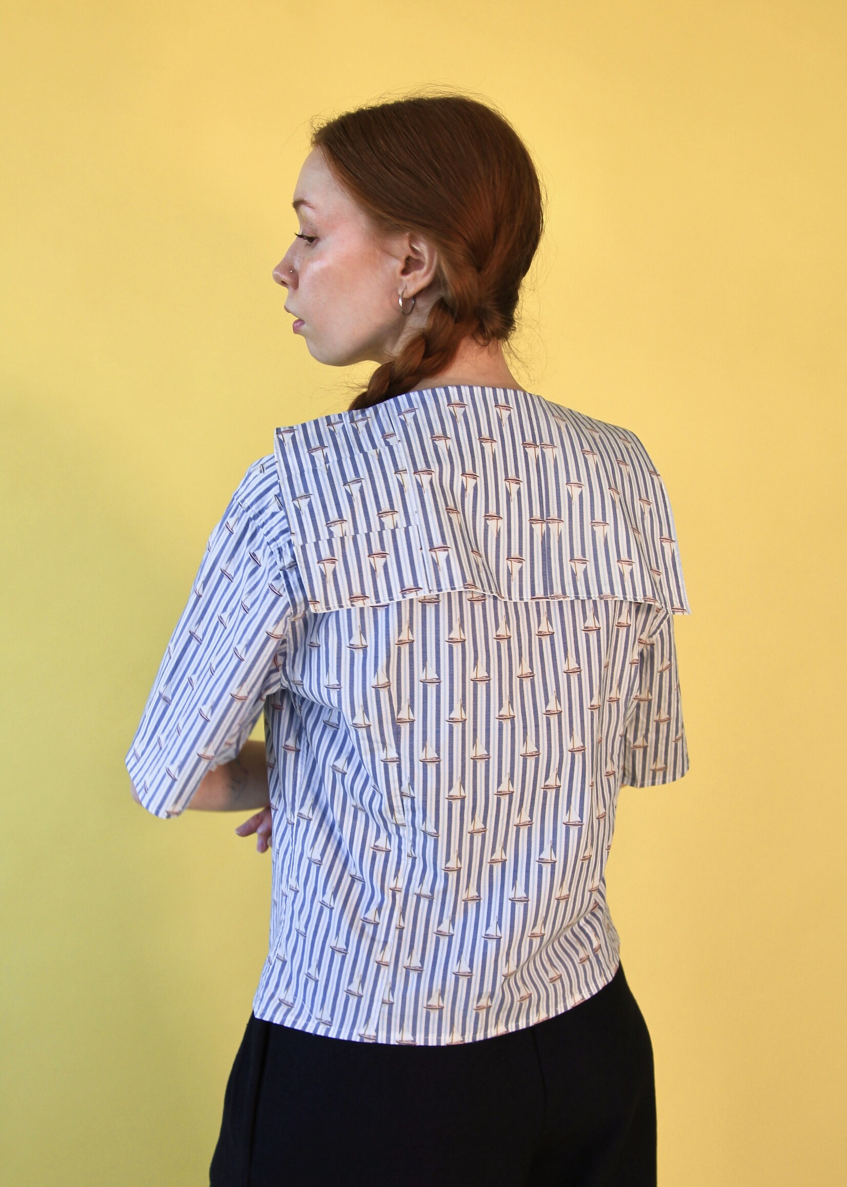 Studio Citizen Studio Citizen Upcycled Sailor Top - Stripes and Boats XS