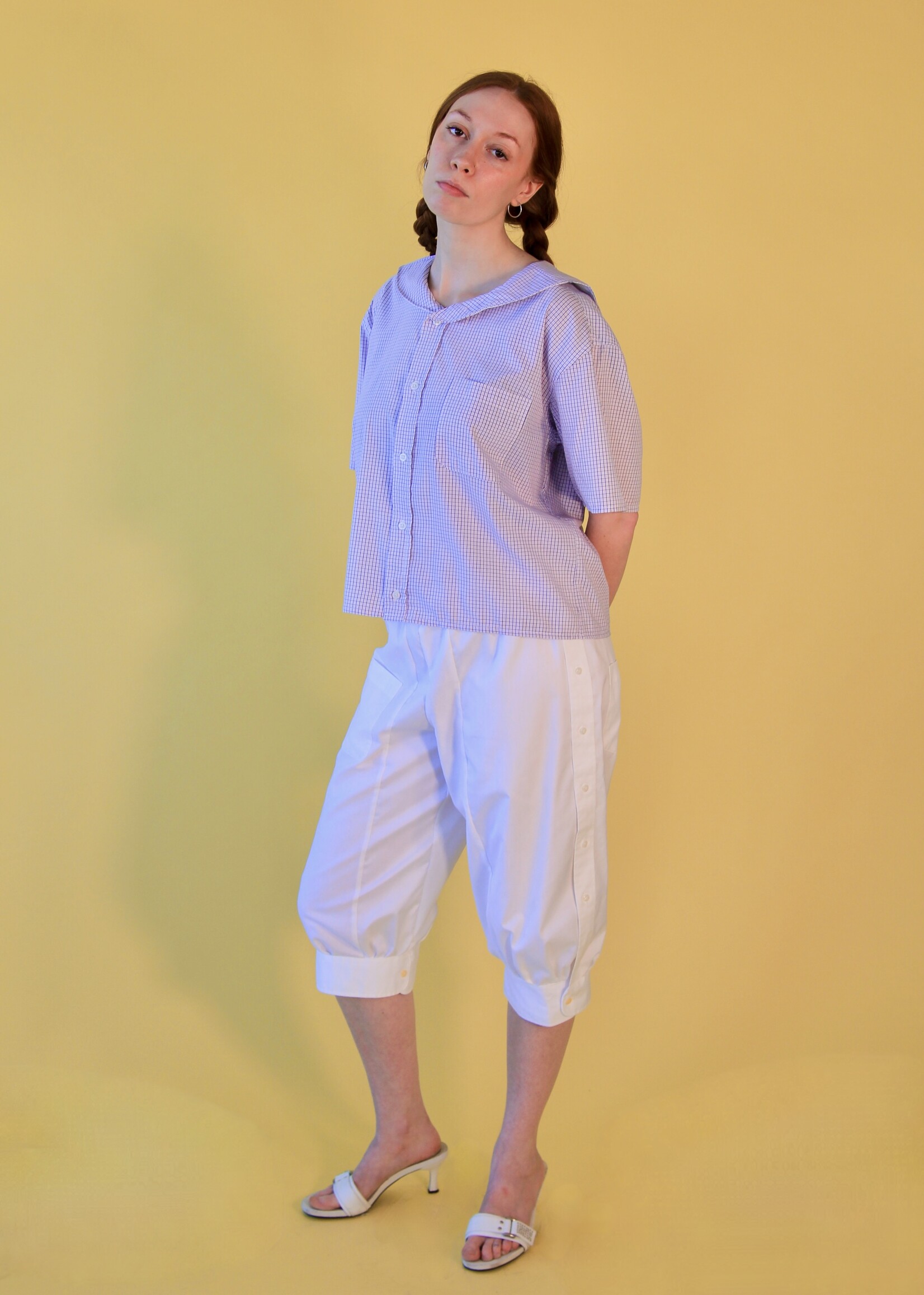 Studio Citizen Studio Citizen Upcycled Sailor Top - Purple Plaid L