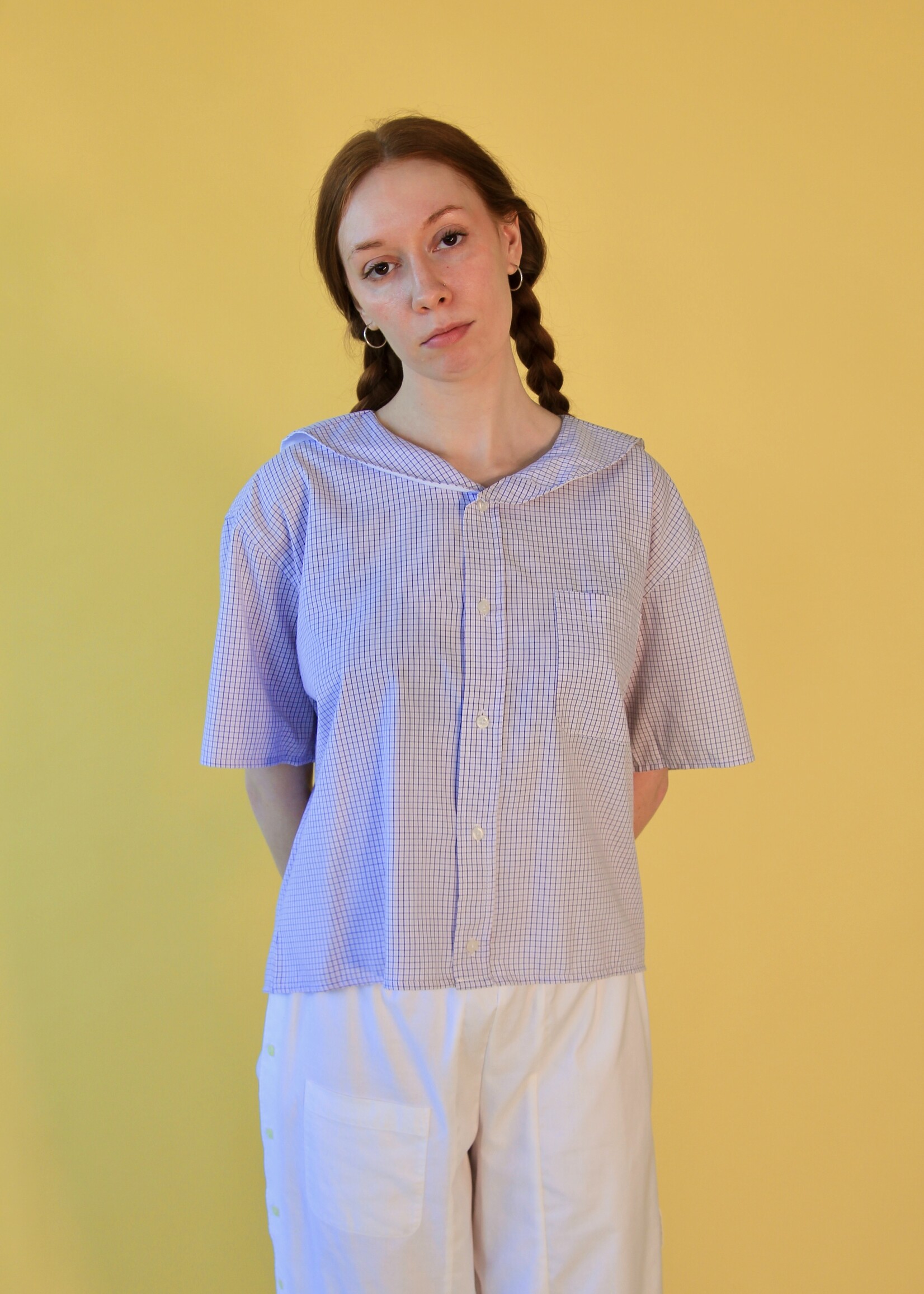 Studio Citizen Studio Citizen Upcycled Sailor Top - Purple Plaid L