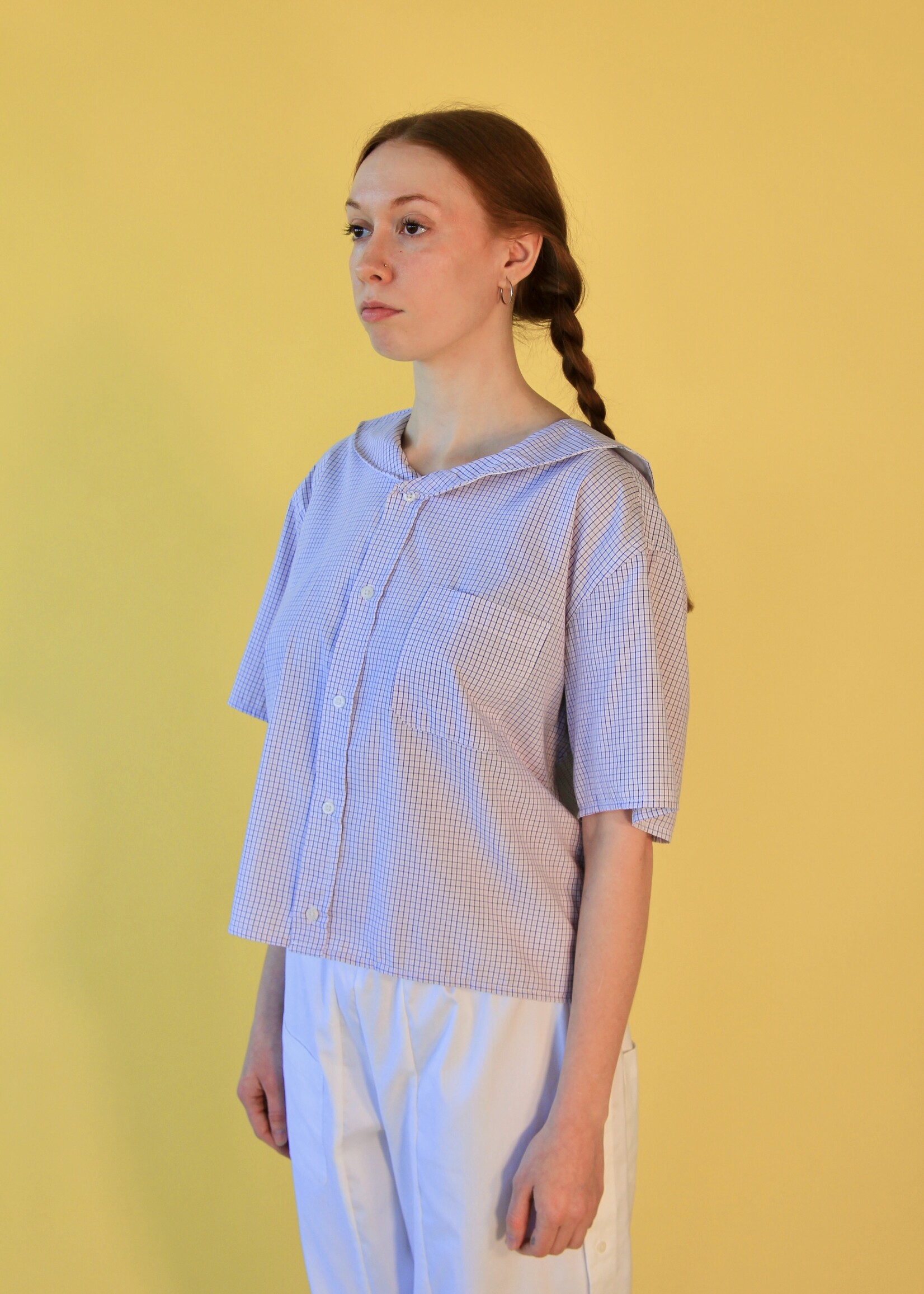 Studio Citizen Studio Citizen Upcycled Sailor Top - Purple Plaid L