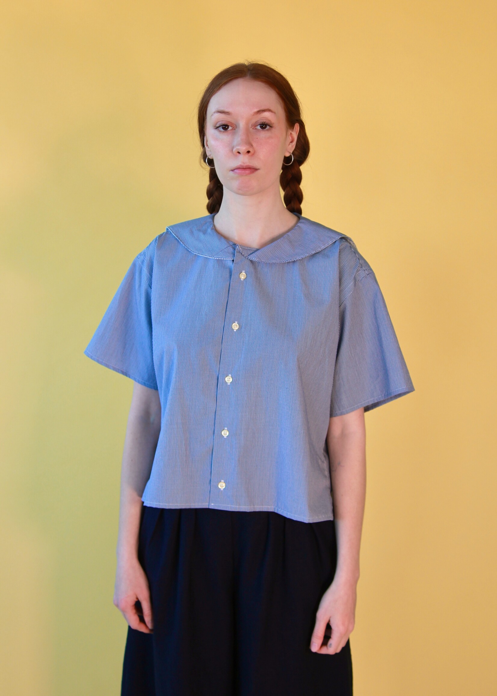 Studio Citizen Studio Citizen Upcycled Sailor Top - Navy Gingham M