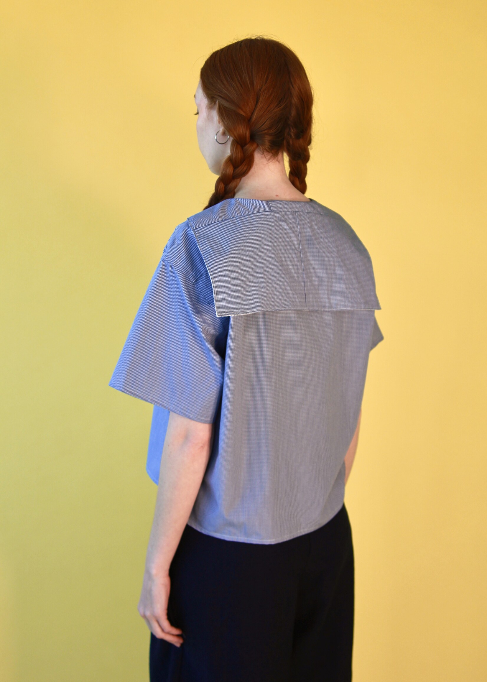 Studio Citizen Studio Citizen Upcycled Sailor Top - Navy Gingham M