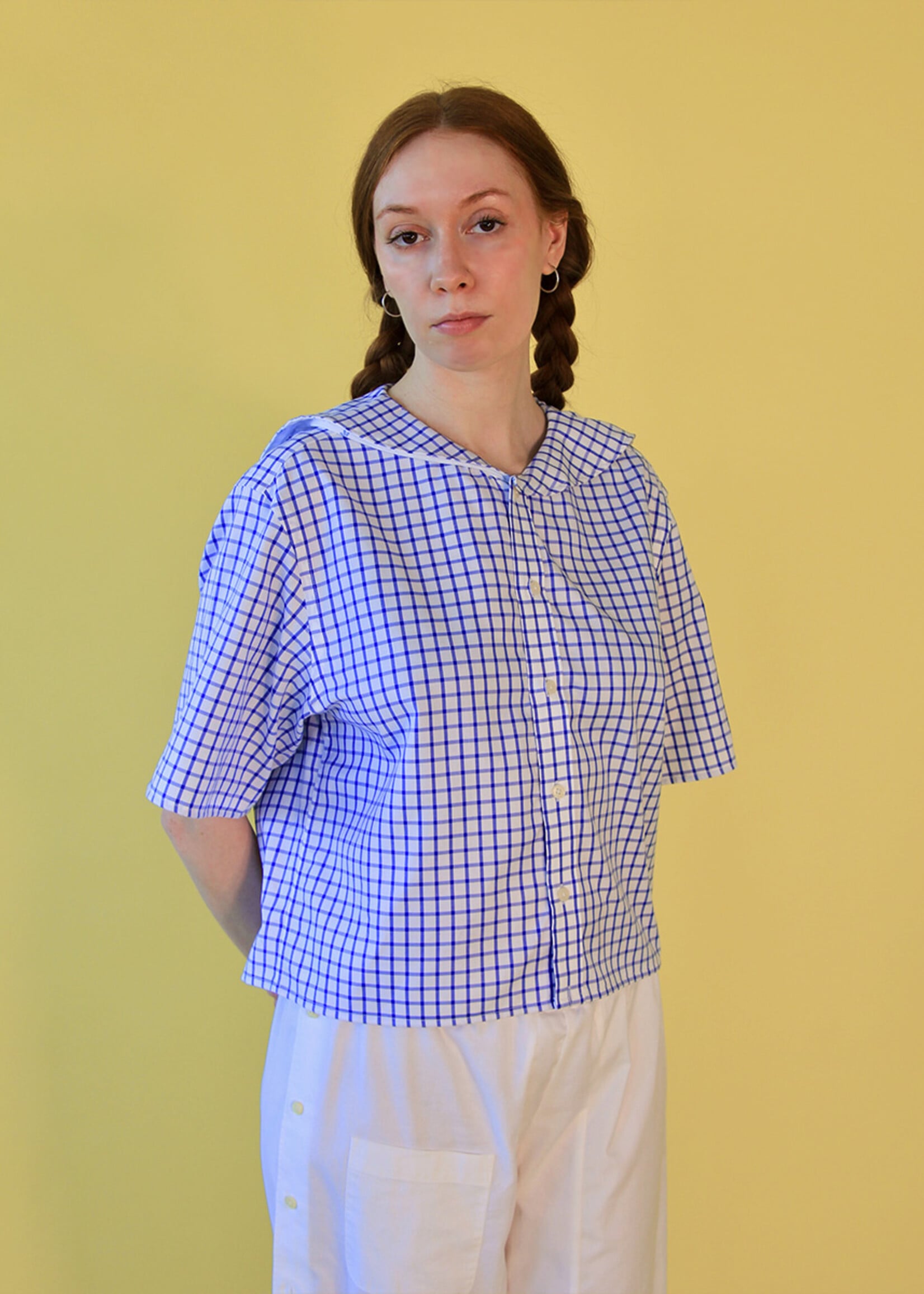 Studio Citizen Studio Citizen Upcycled Sailor Top - Royal Blue Check M