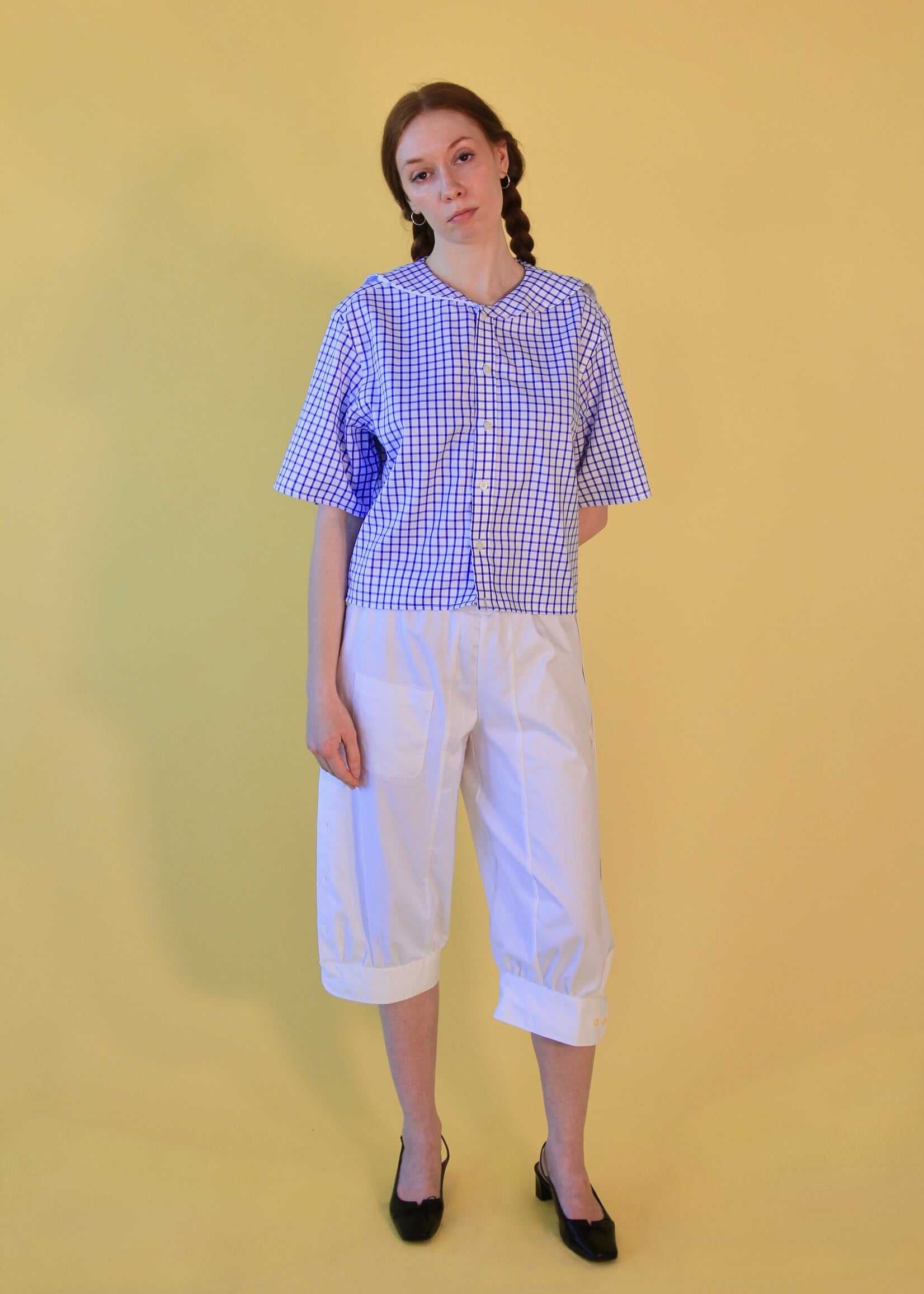 Studio Citizen Studio Citizen Upcycled Sailor Top - Royal Blue Check M