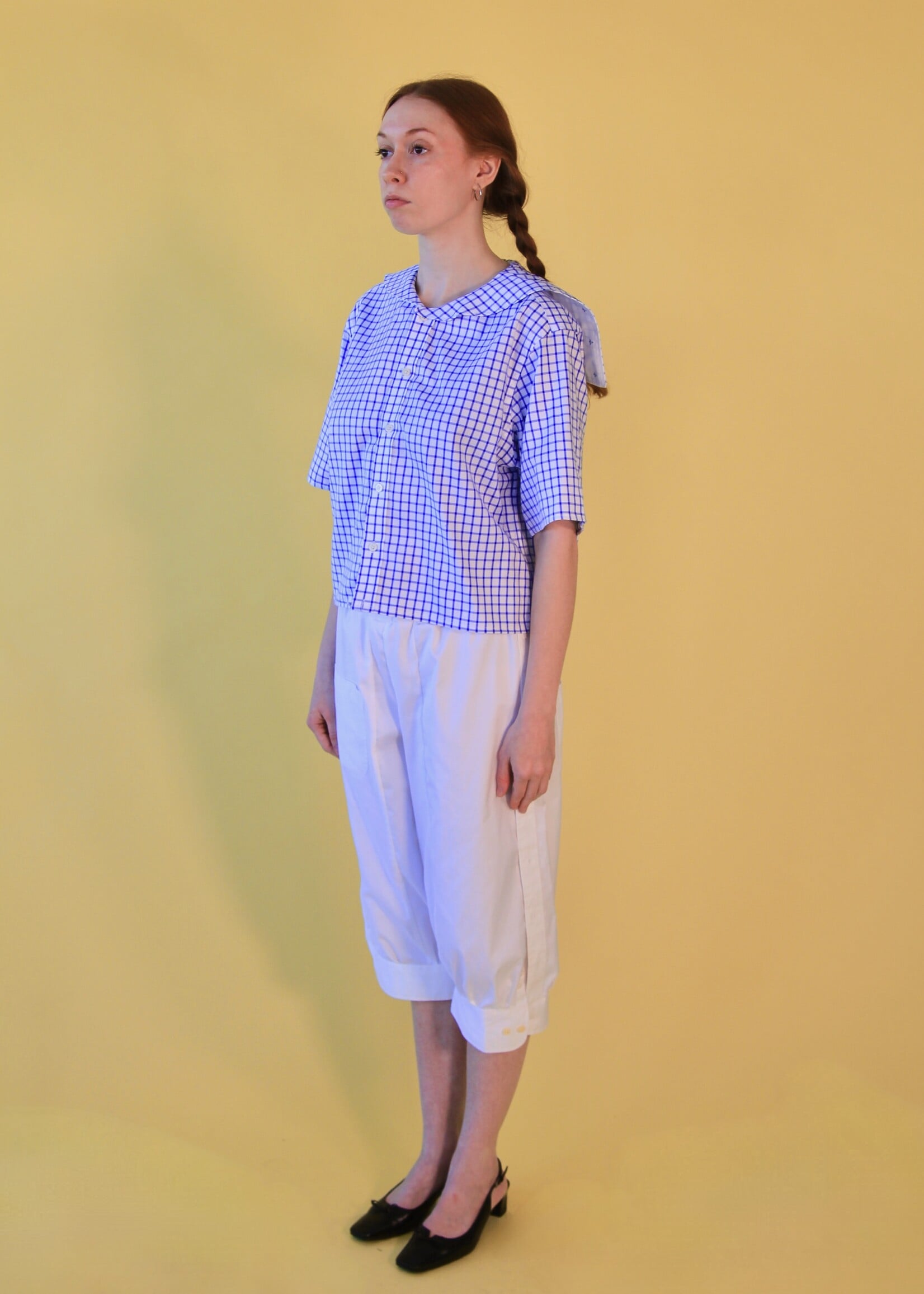 Studio Citizen Studio Citizen Upcycled Sailor Top - Royal Blue Check M