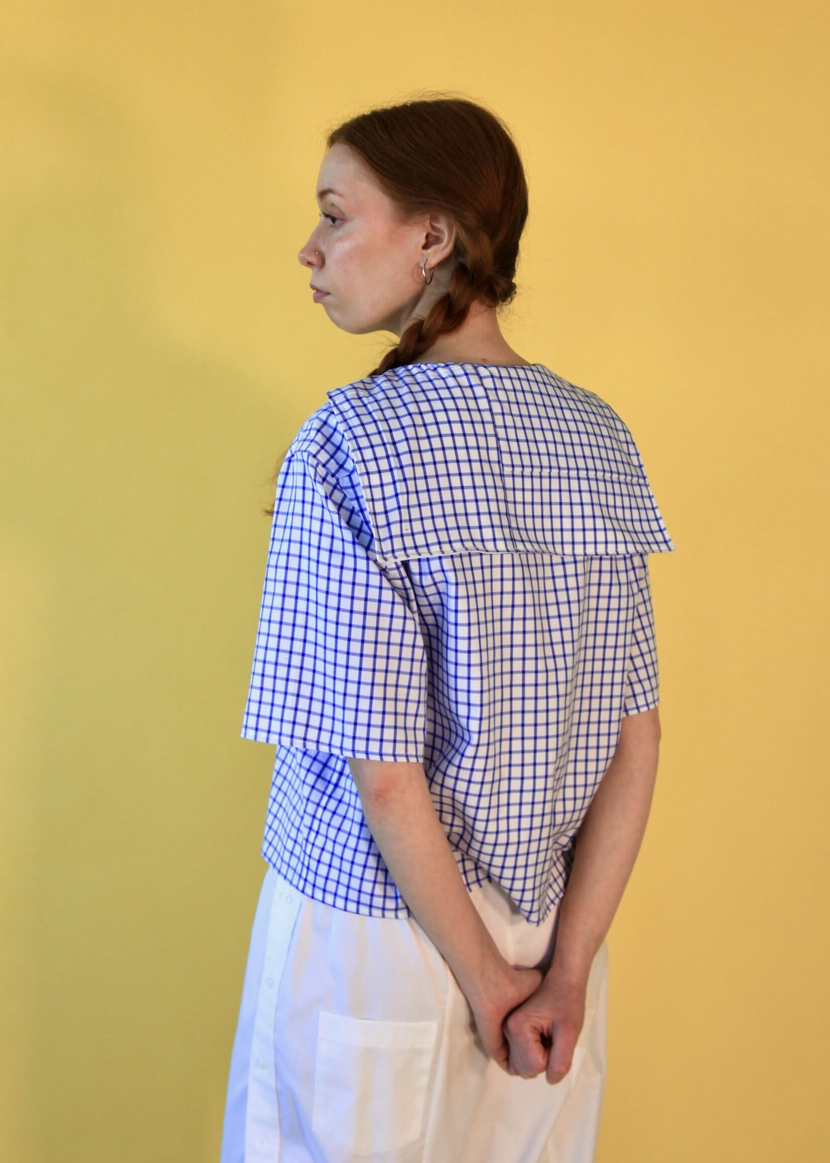 Studio Citizen Studio Citizen Upcycled Sailor Top - Royal Blue Check M