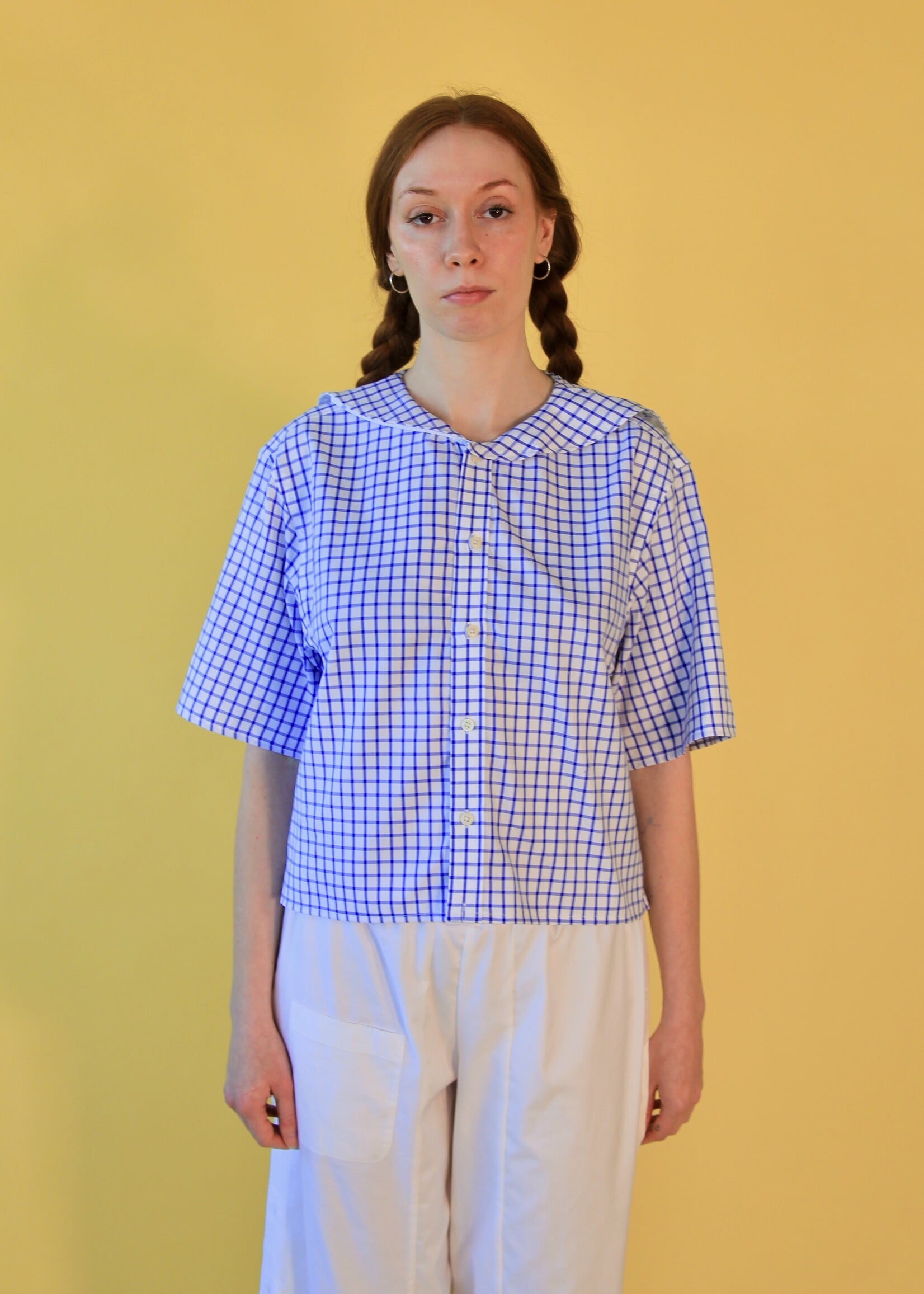 Studio Citizen Studio Citizen Upcycled Sailor Top - Royal Blue Check M