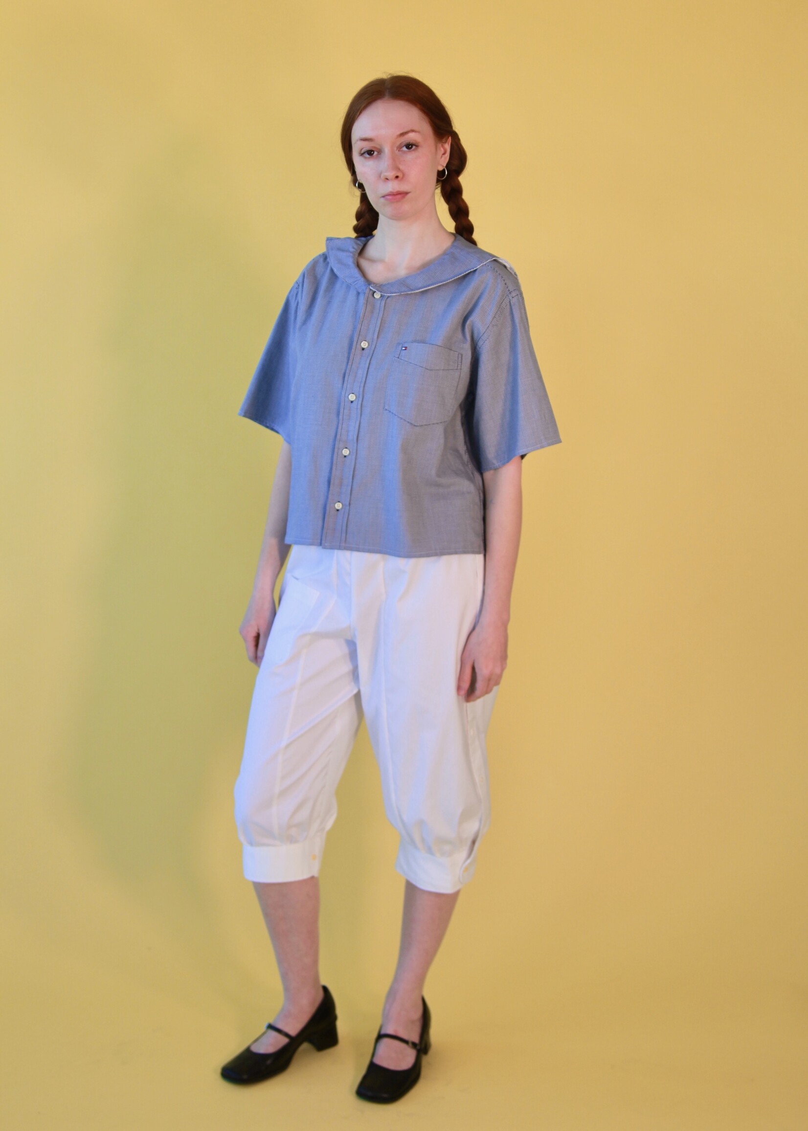 Studio Citizen Studio Citizen Upcycled Sailor Top - Navy Houndstooth L