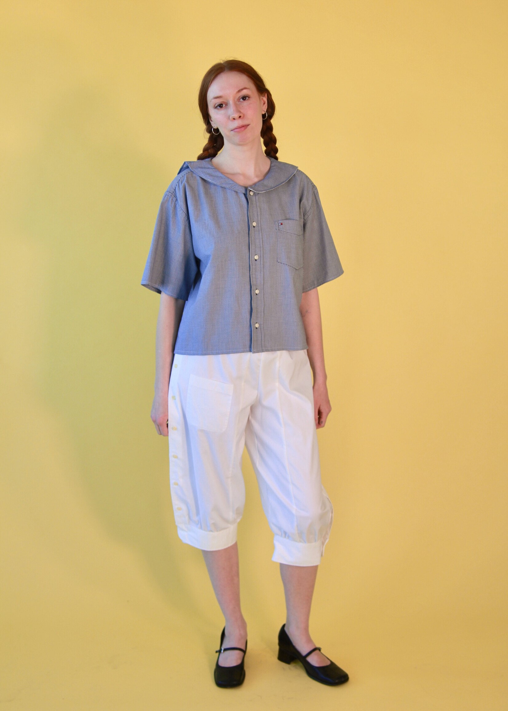 Studio Citizen Studio Citizen Upcycled Sailor Top - Navy Houndstooth L