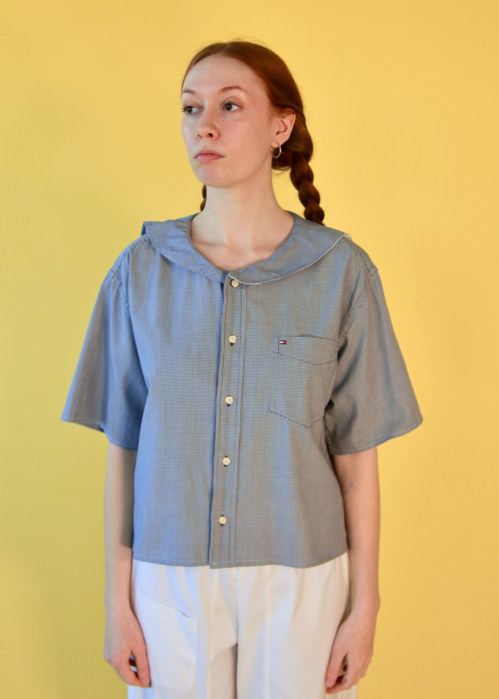 Studio Citizen Studio Citizen Upcycled Sailor Top - Navy Houndstooth L