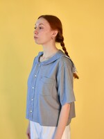 Studio Citizen Upcycled Sailor Top - Navy Houndstooth L