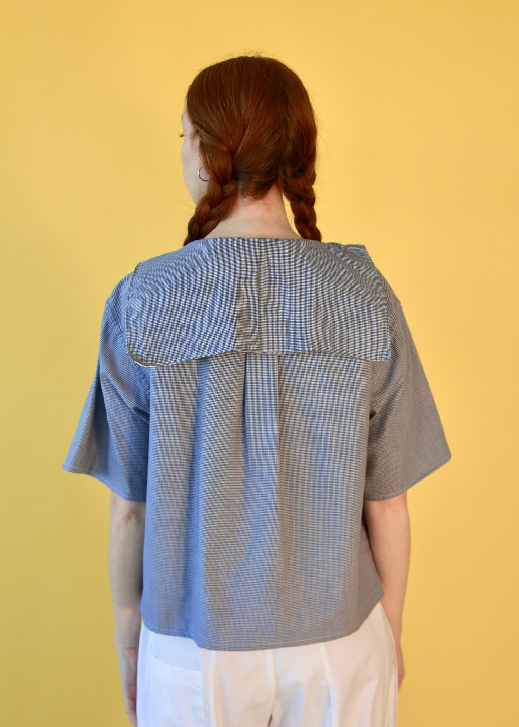 Studio Citizen Studio Citizen Upcycled Sailor Top - Navy Houndstooth L