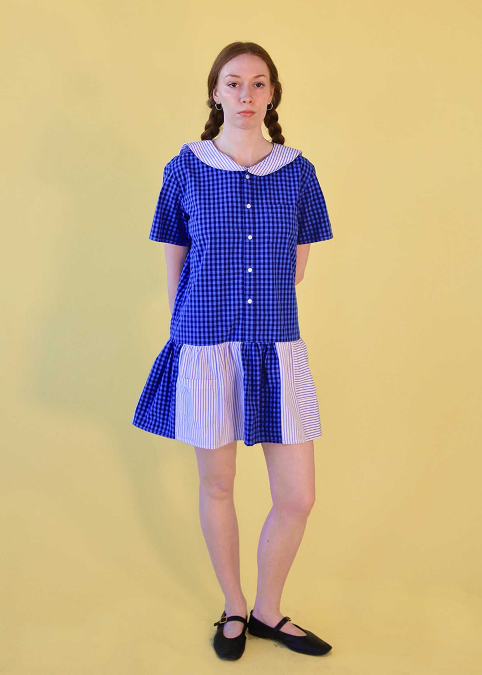 Studio Citizen Studio Citizen Upcycled Sailor Dress - Navy Gingham - S