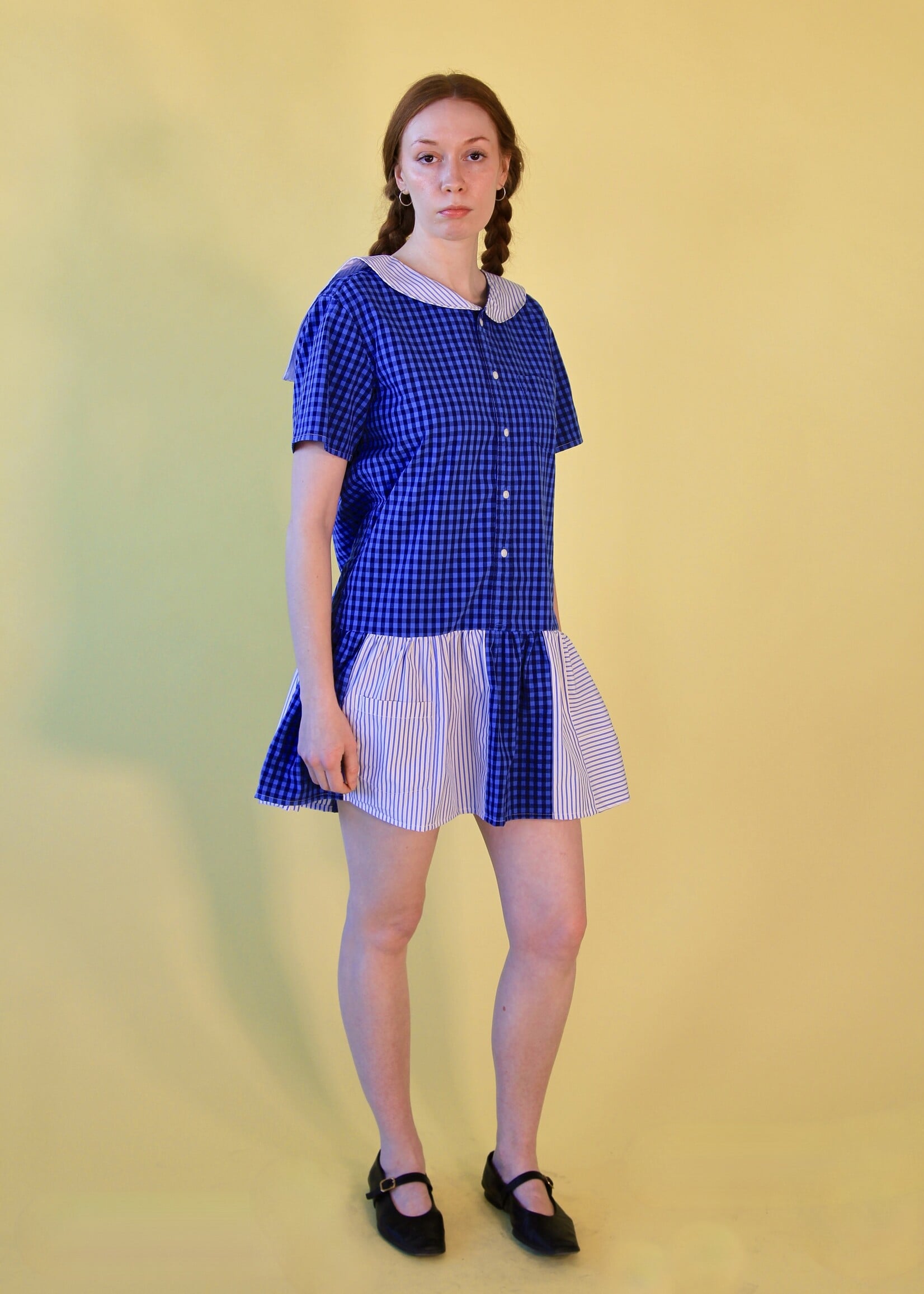 Studio Citizen Studio Citizen Upcycled Sailor Dress - Navy Gingham - S