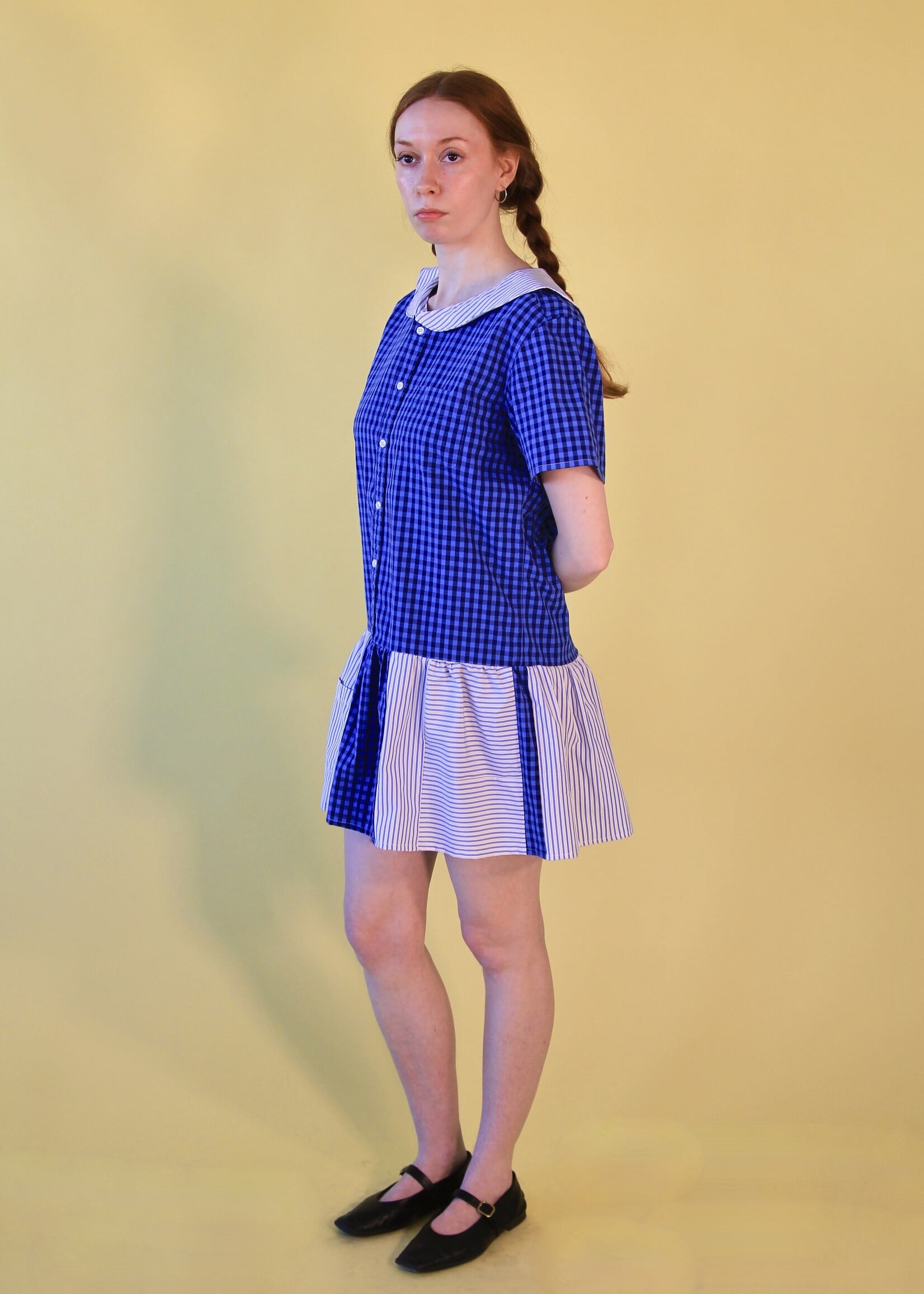 Studio Citizen Studio Citizen Upcycled Sailor Dress - Navy Gingham - S