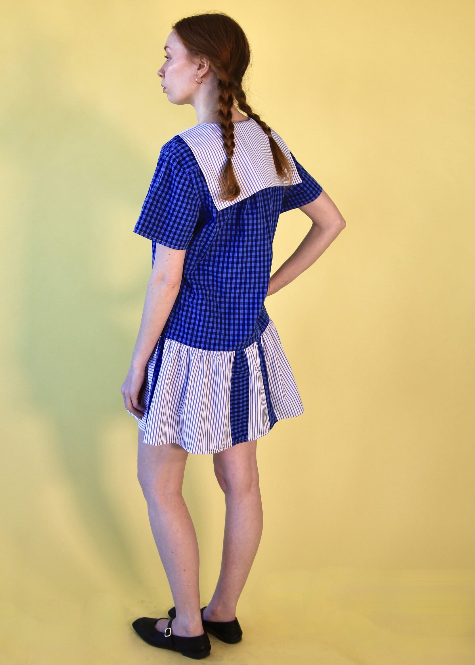 Studio Citizen Studio Citizen Upcycled Sailor Dress - Navy Gingham - S