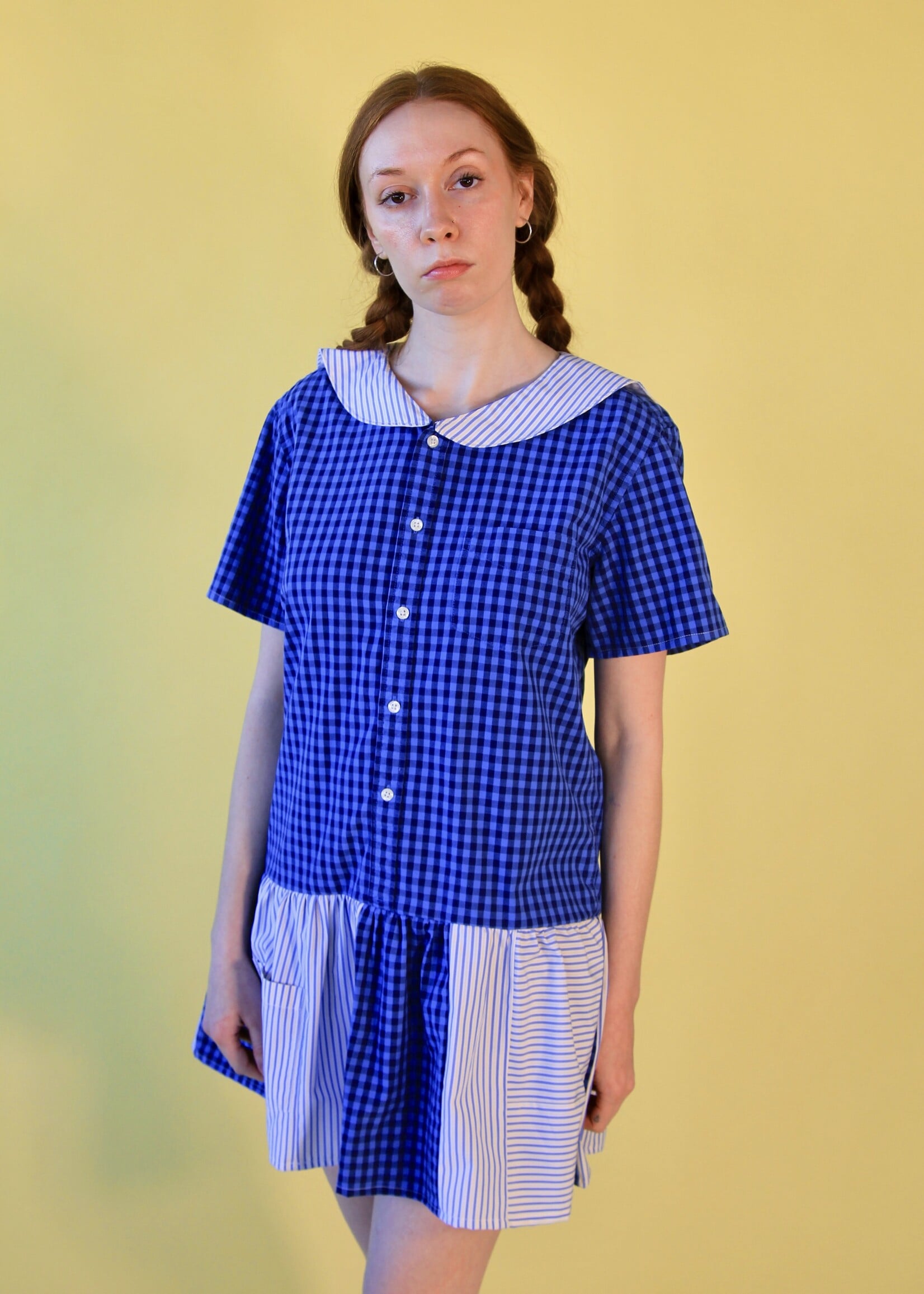 Studio Citizen Studio Citizen Upcycled Sailor Dress - Navy Gingham - S