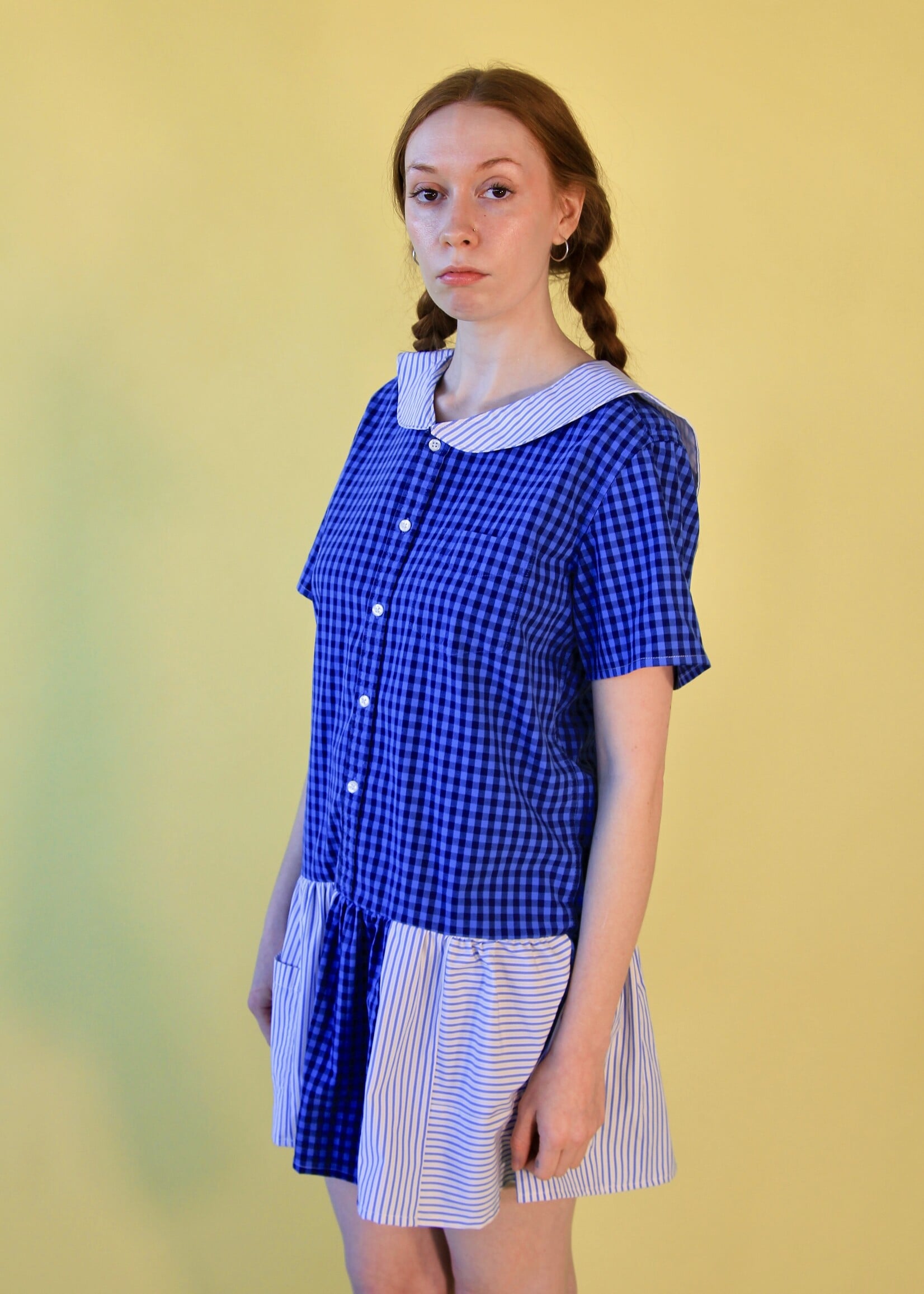 Studio Citizen Studio Citizen Upcycled Sailor Dress - Navy Gingham - S
