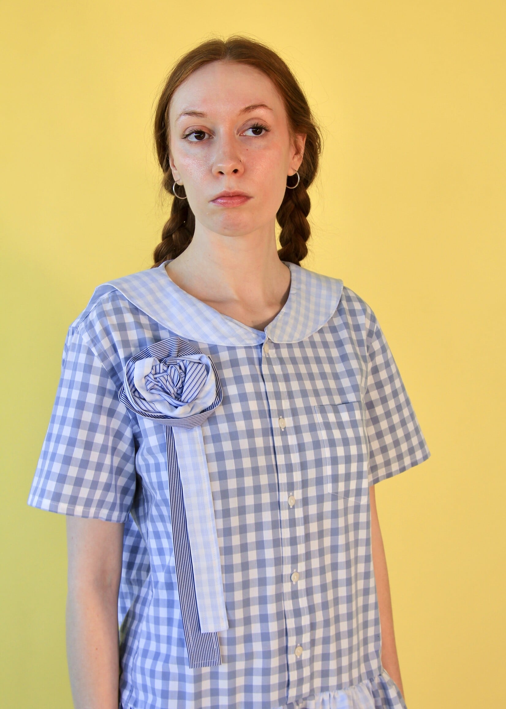 Studio Citizen Studio Citizen Upcycled Sailor Dress - Blue Grey Gingham - S