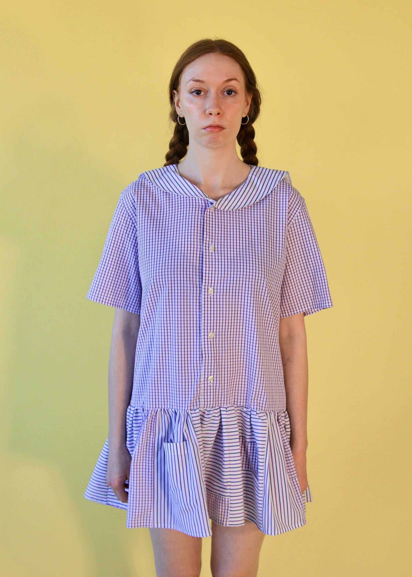 Studio Citizen Citizen Upcycled Sailor Dress - Purple Check  M