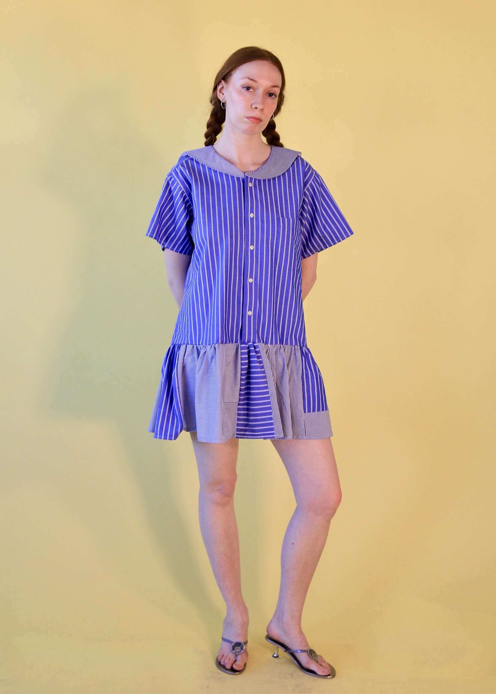 Studio Citizen Studio  Citizen Upcycled Sailor Dress - Blue Stripe L