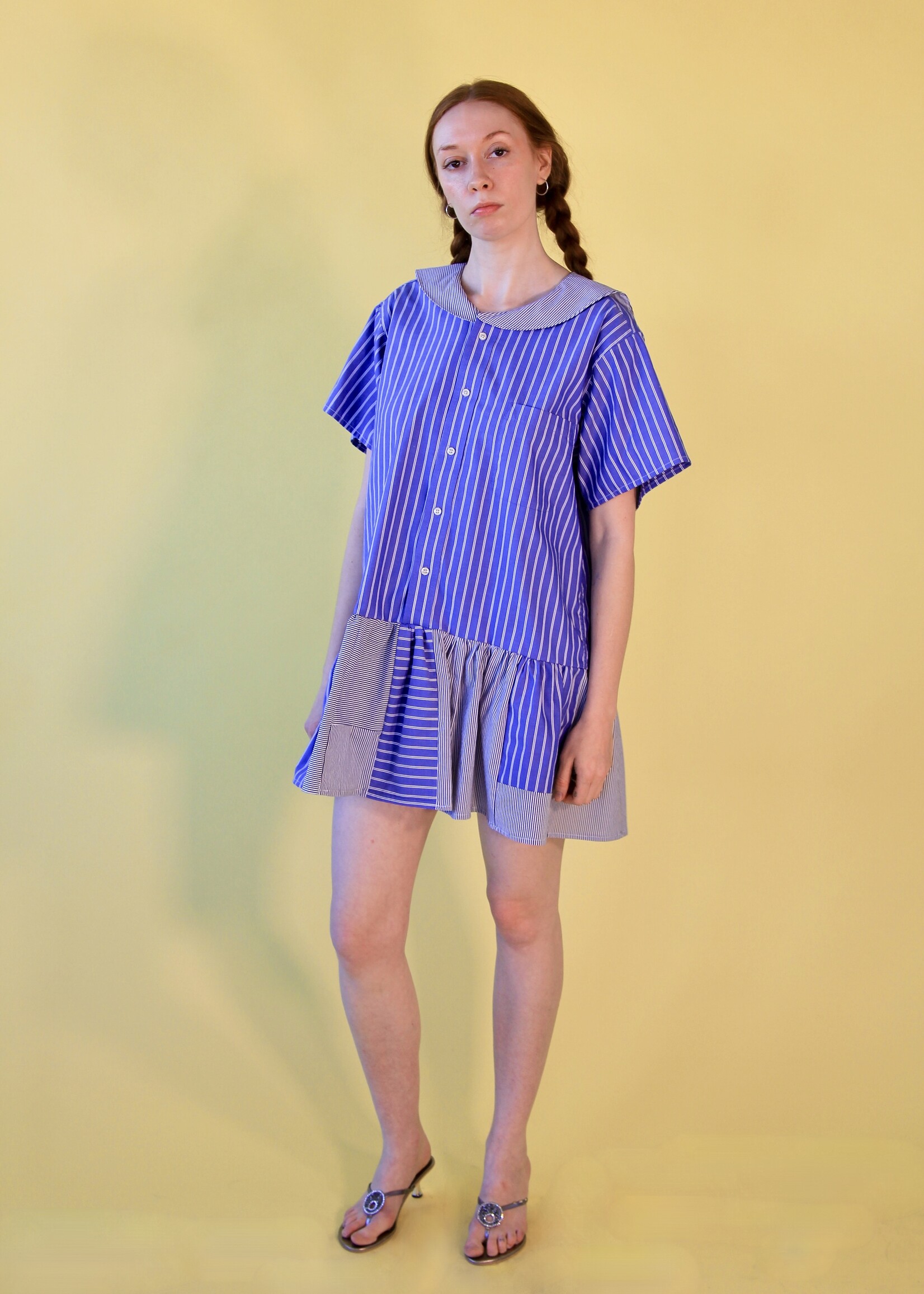 Studio Citizen Studio  Citizen Upcycled Sailor Dress - Blue Stripe L