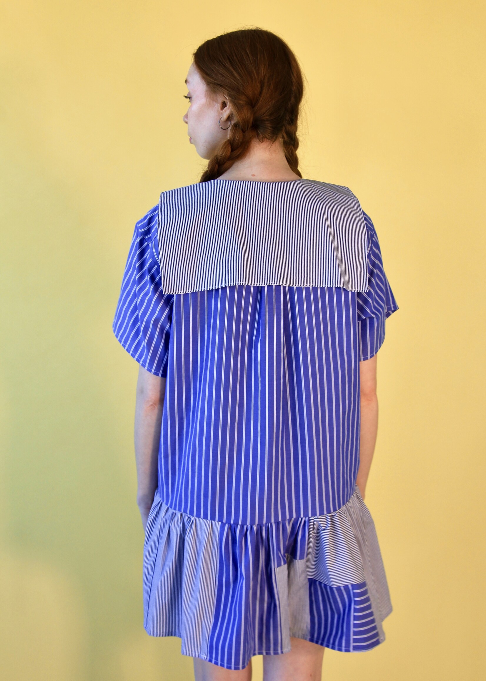 Studio Citizen Studio  Citizen Upcycled Sailor Dress - Blue Stripe L