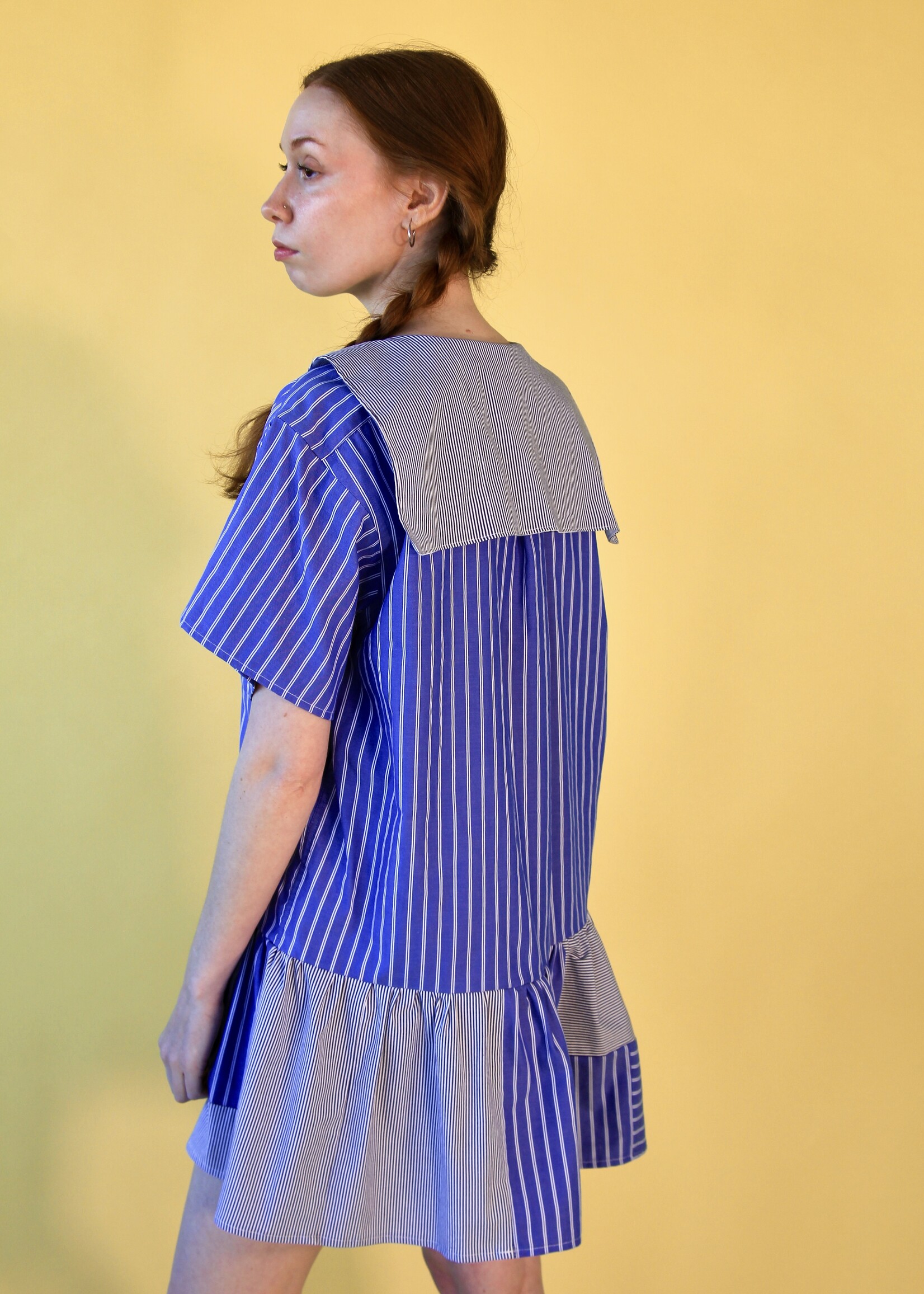 Studio Citizen Studio  Citizen Upcycled Sailor Dress - Blue Stripe L