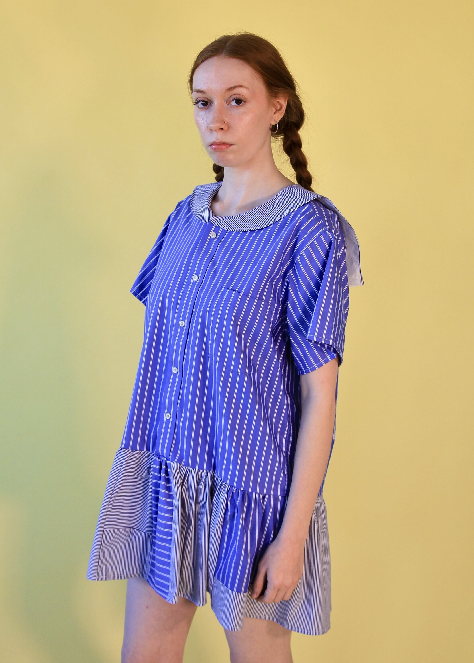 Studio Citizen Studio  Citizen Upcycled Sailor Dress - Blue Stripe L