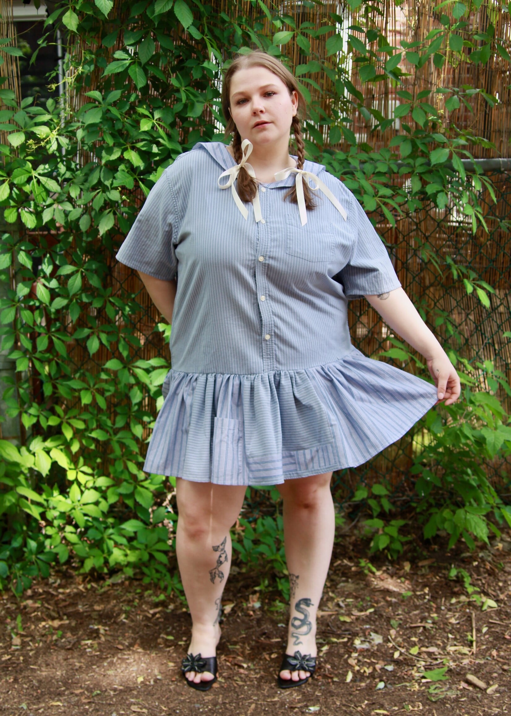 Studio Citizen Studio Citizen Upcycled Sailor Dress - Grey Stripe XL